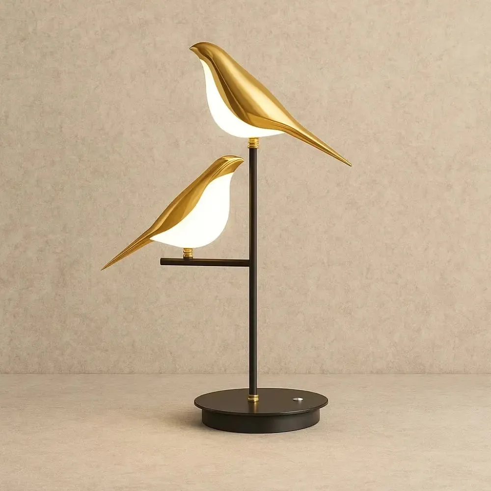 Table Lamp Gold Sculptural Bird | Aureplume