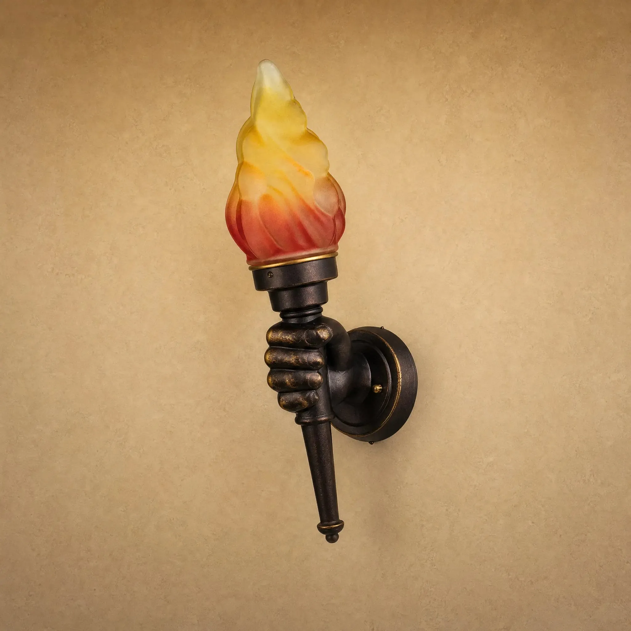 Wall Sconce Glass Torch Flame | Rovalis