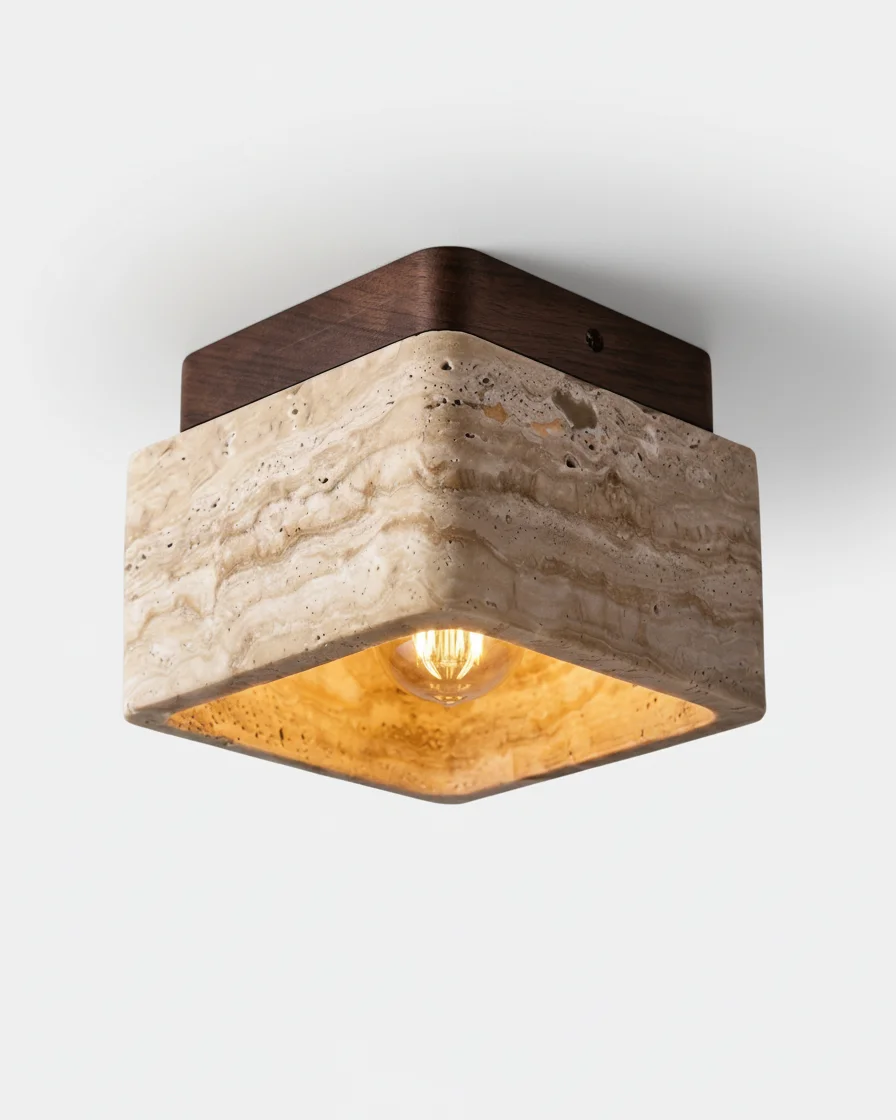 Ceiling Light Travertine Flush Mount | Rudo