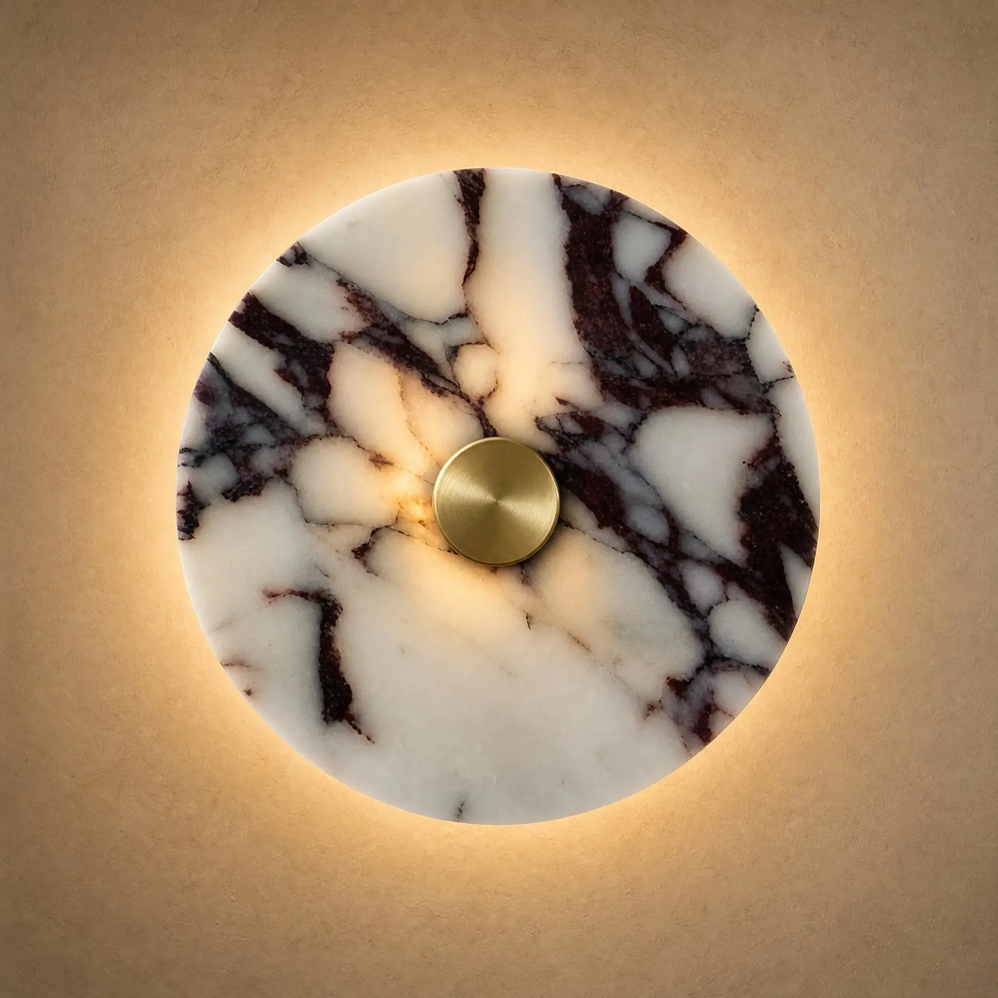 Wall Sconce Veined Stone Disc | Kivara