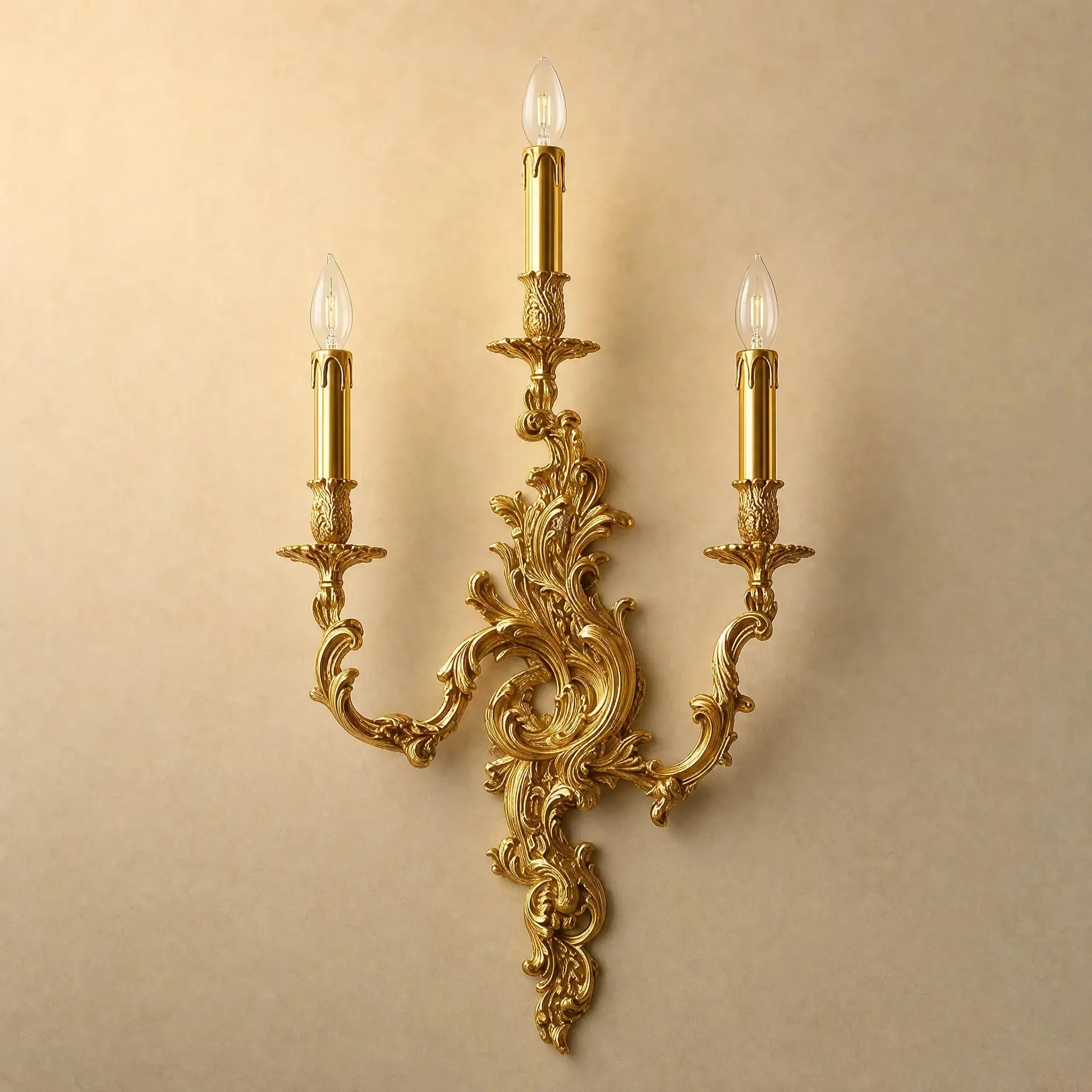 Wall Sconce Brass Rococo Candle | Rocaline