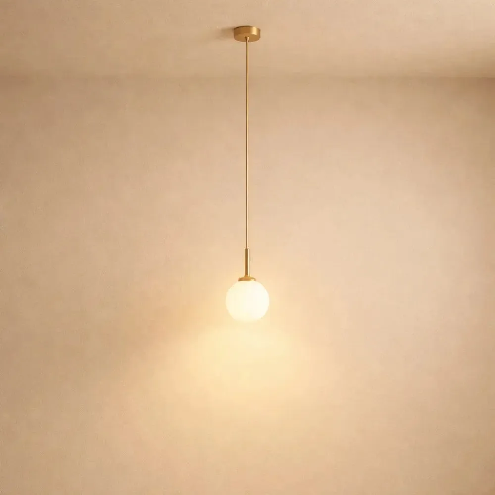 Pendant Light Brass Acrylic Spheres | Zoréa