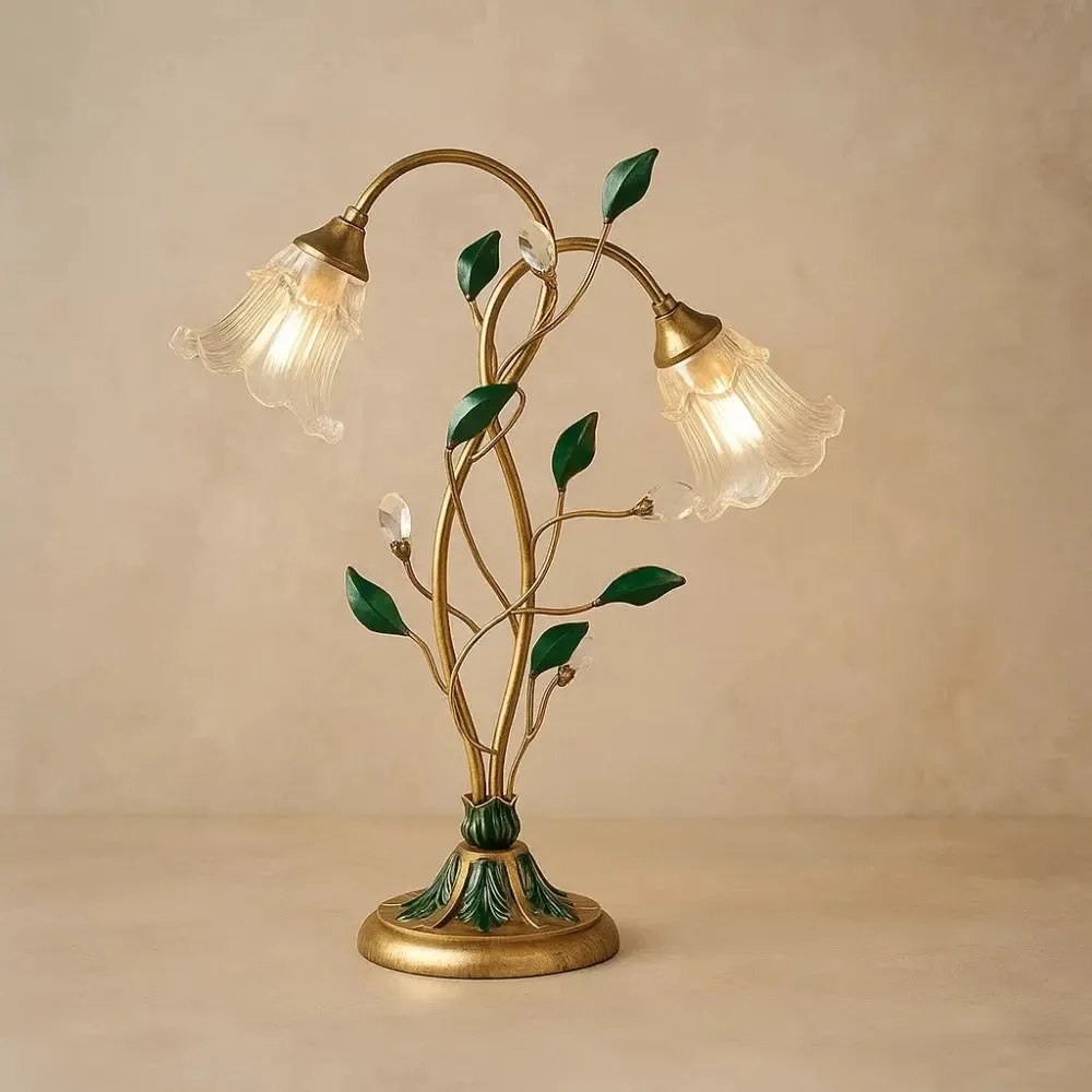Table Lamp Glass Vintage Flower | Floréline