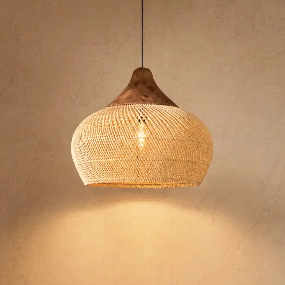 Pendant Light Rattan Woven Halo | Orivane