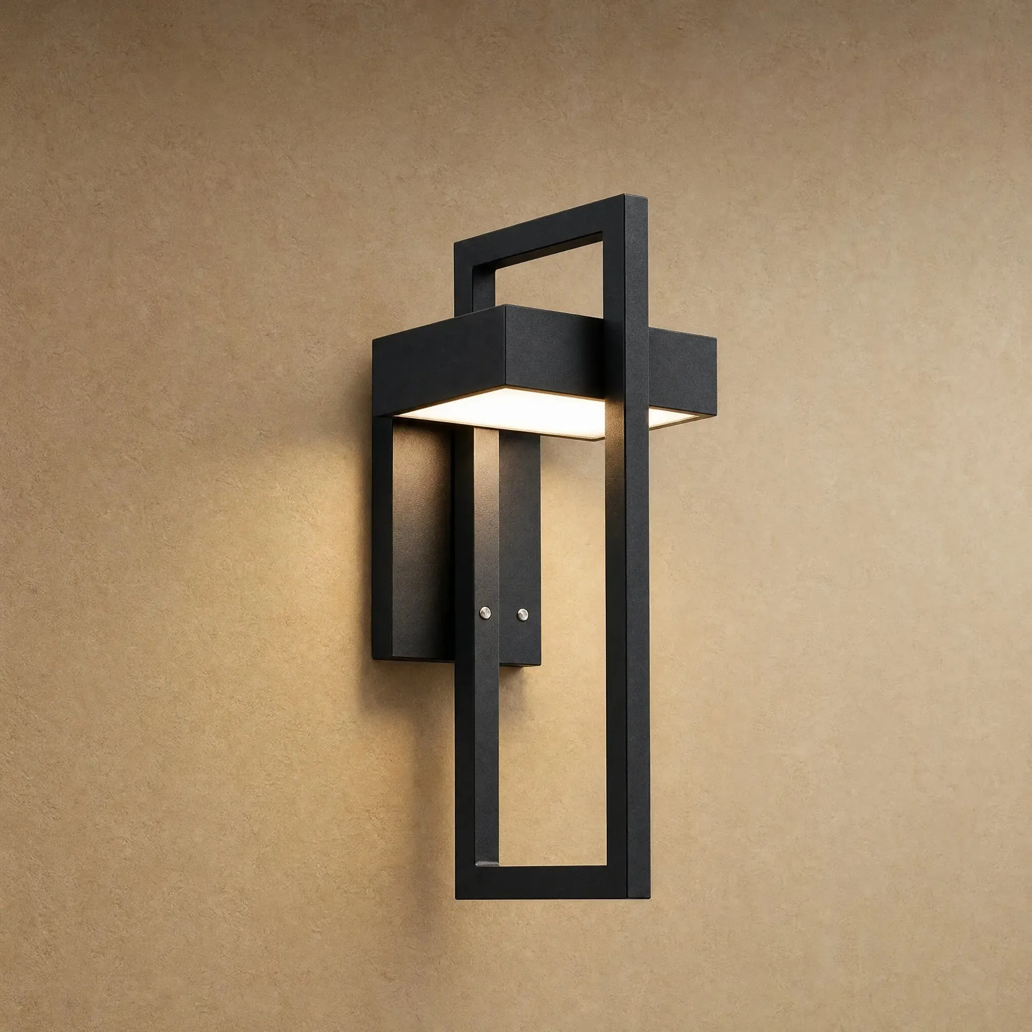 Outdoor Wall Light Black Aluminum Open Frame | Fialdo