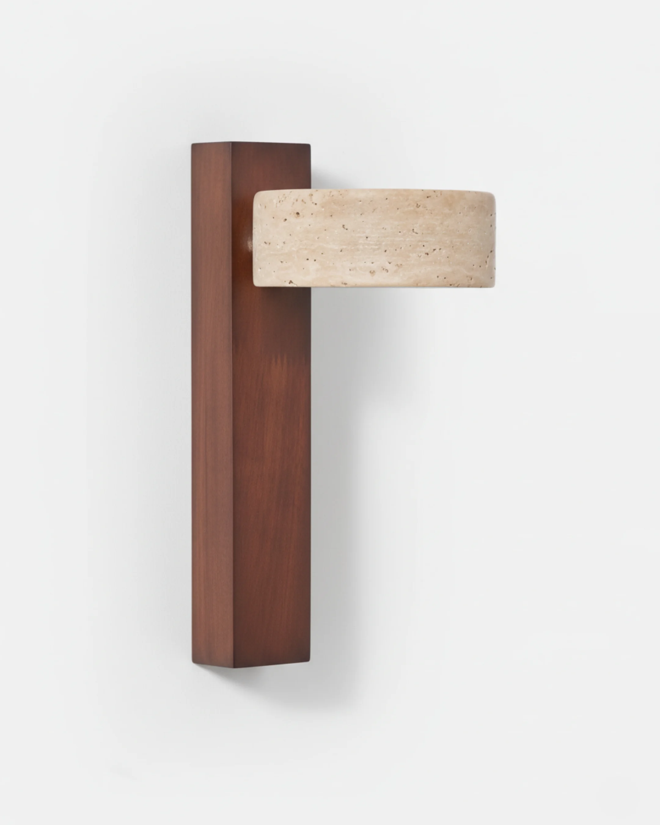 Wall Sconce Travertine and Wood | Solra