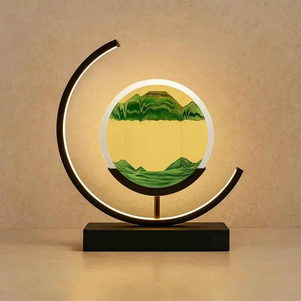 Table Lamp Glass Moving Sand Art | Sandora
