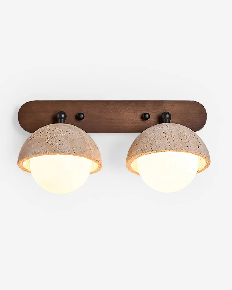 Wall Sconce Travertine and Glass Globe | Kova