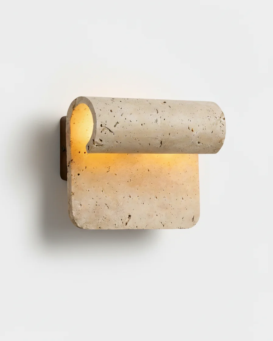 Wall Sconce Travertine and Walnut | Maria