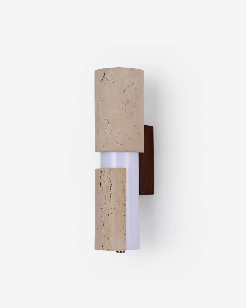 Wall Sconce Travertine and Walnut Wood | Vira