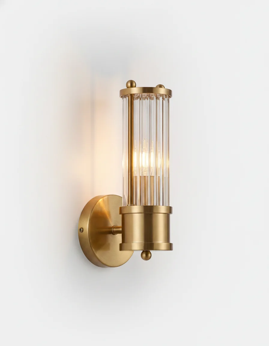 Wall Sconce Fluted Glass Cylinder | Jovid