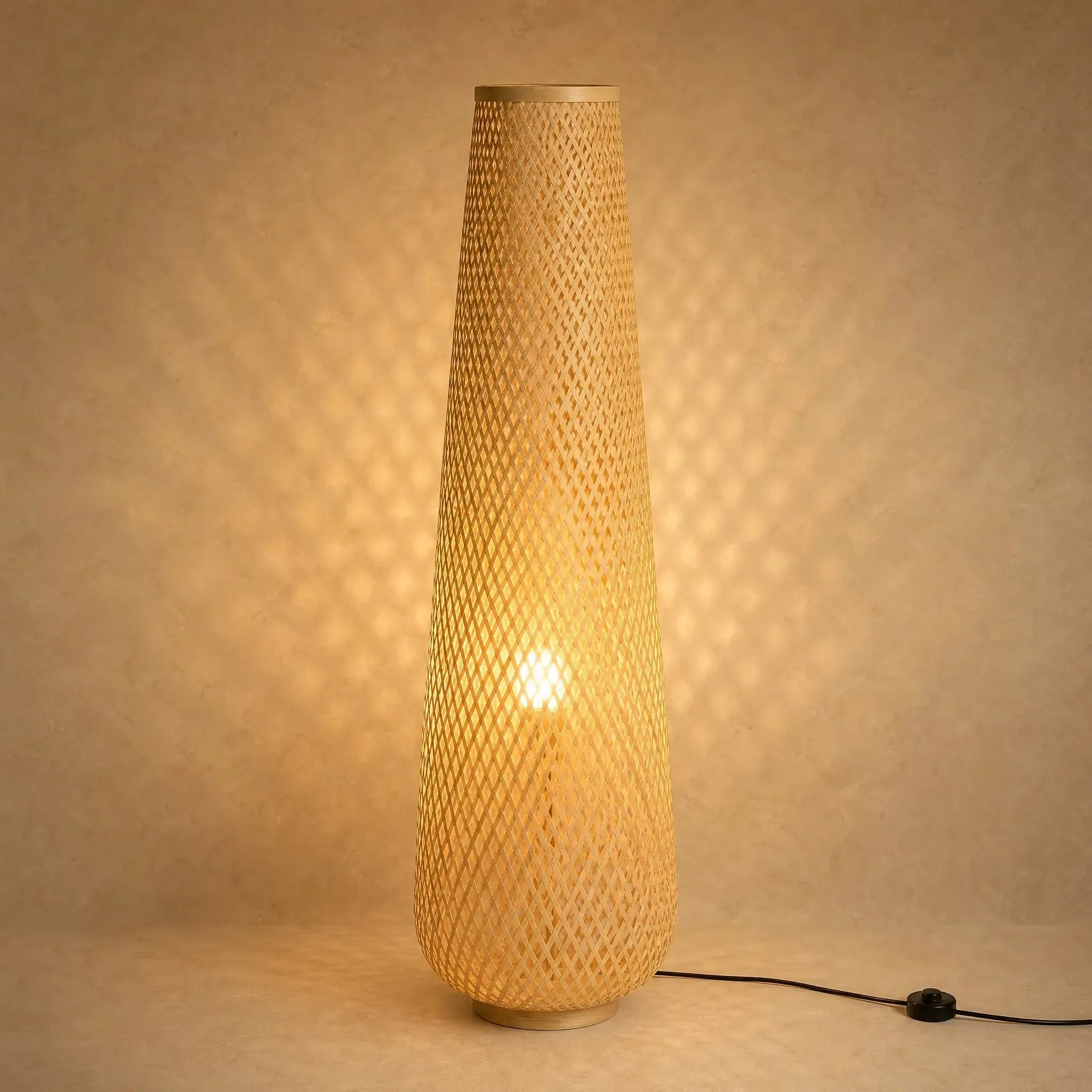 Floor Lamp Bamboo Woven Spindle | Yanoki