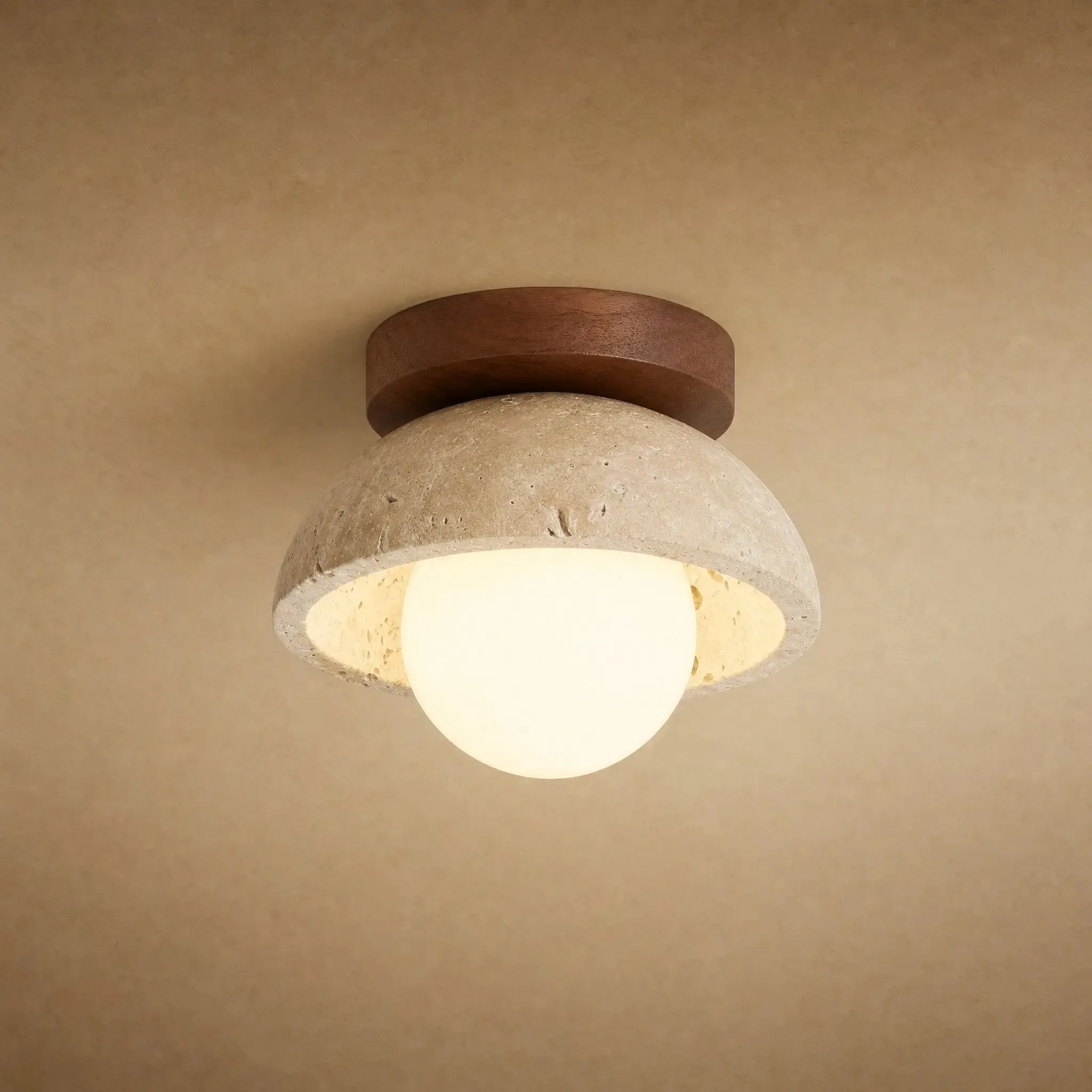 Ceiling Light Travertine Dome | Iwaléa