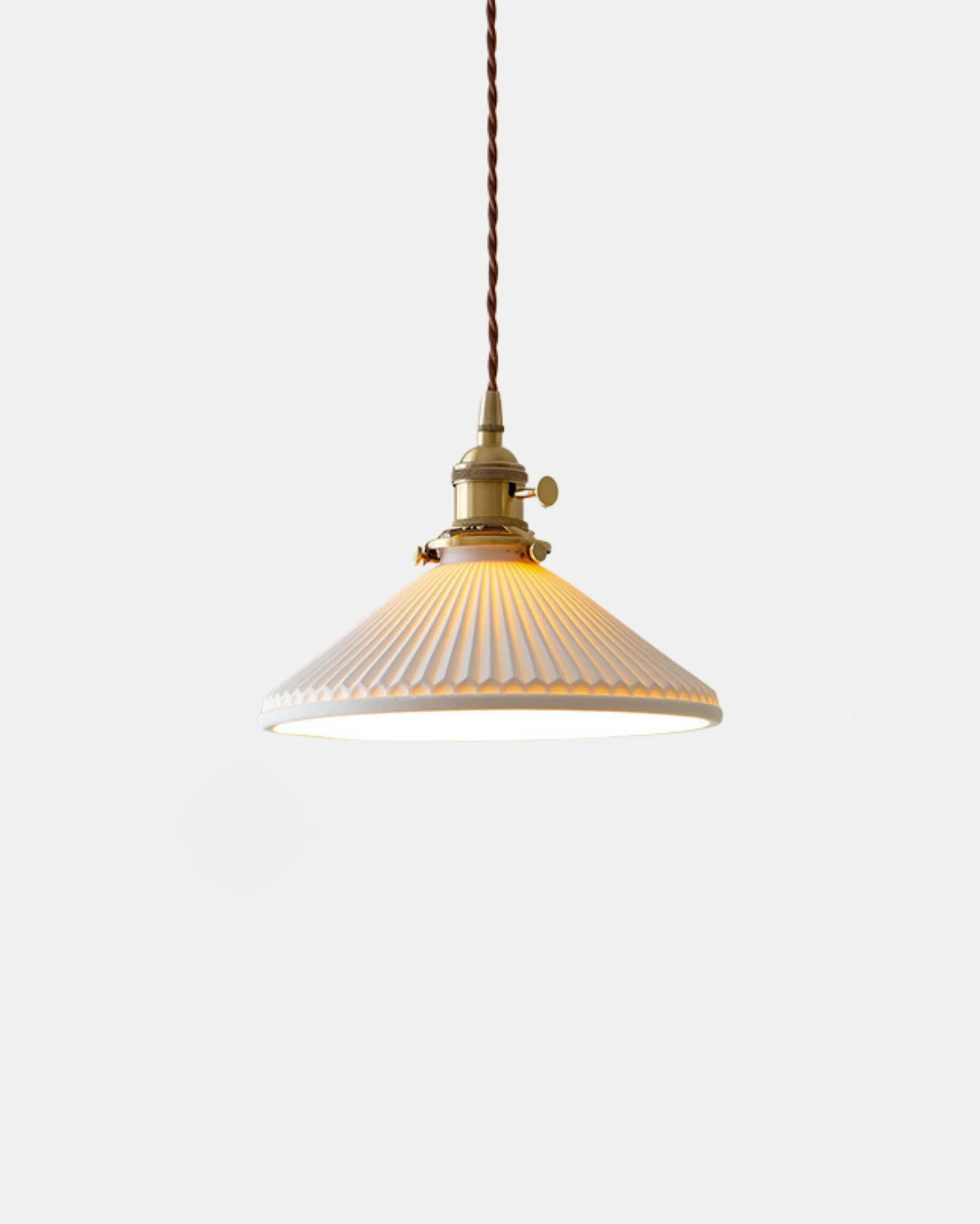 Pendant Light Ceramic Pleated Shade | Fania