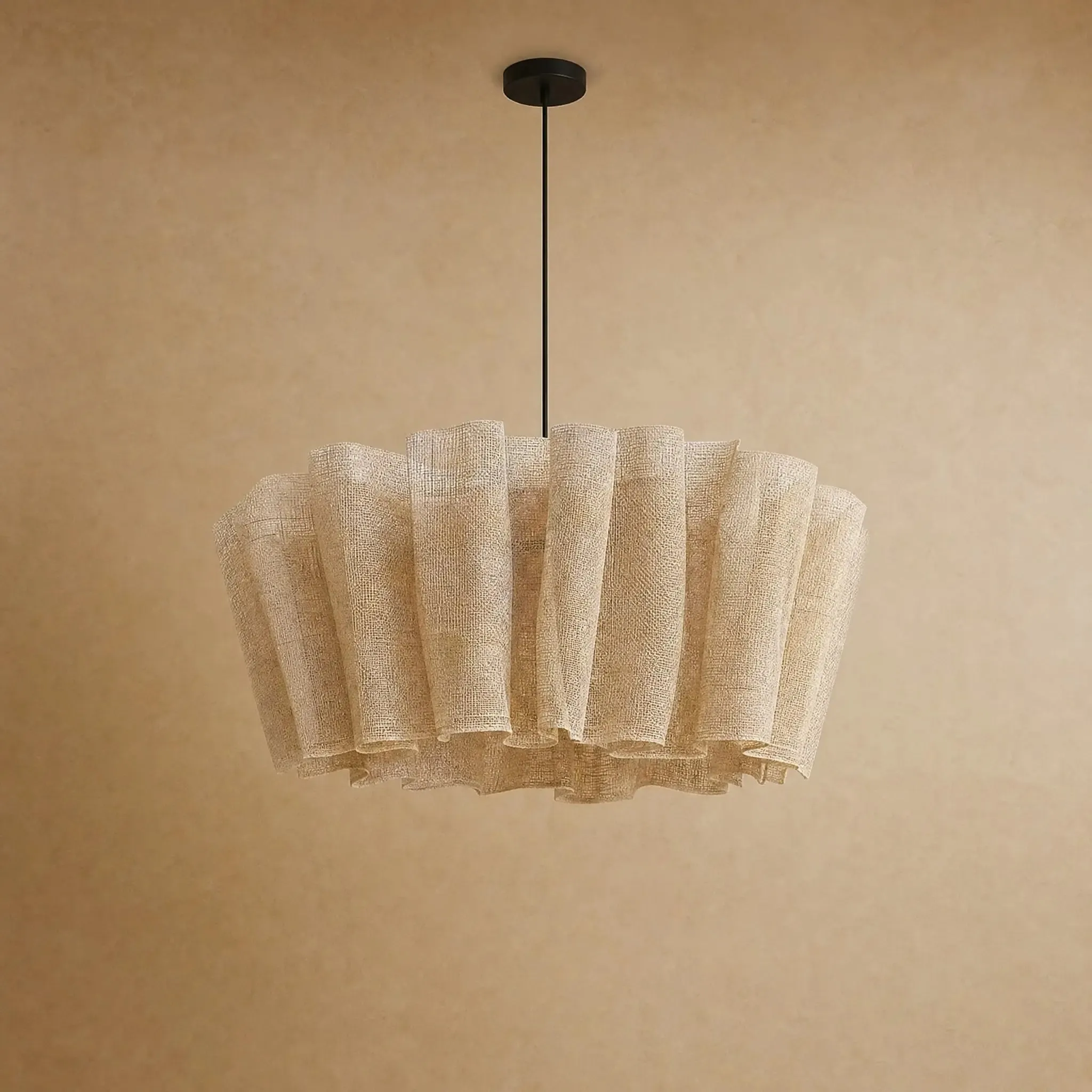 Pendant Light Fabric Pleated Shade | Rinaya