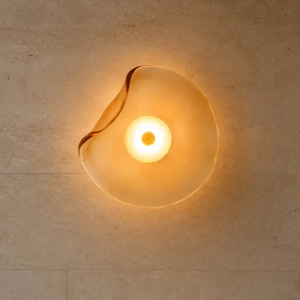 Wall Sconce Glass Sculpted Pebble | Galora