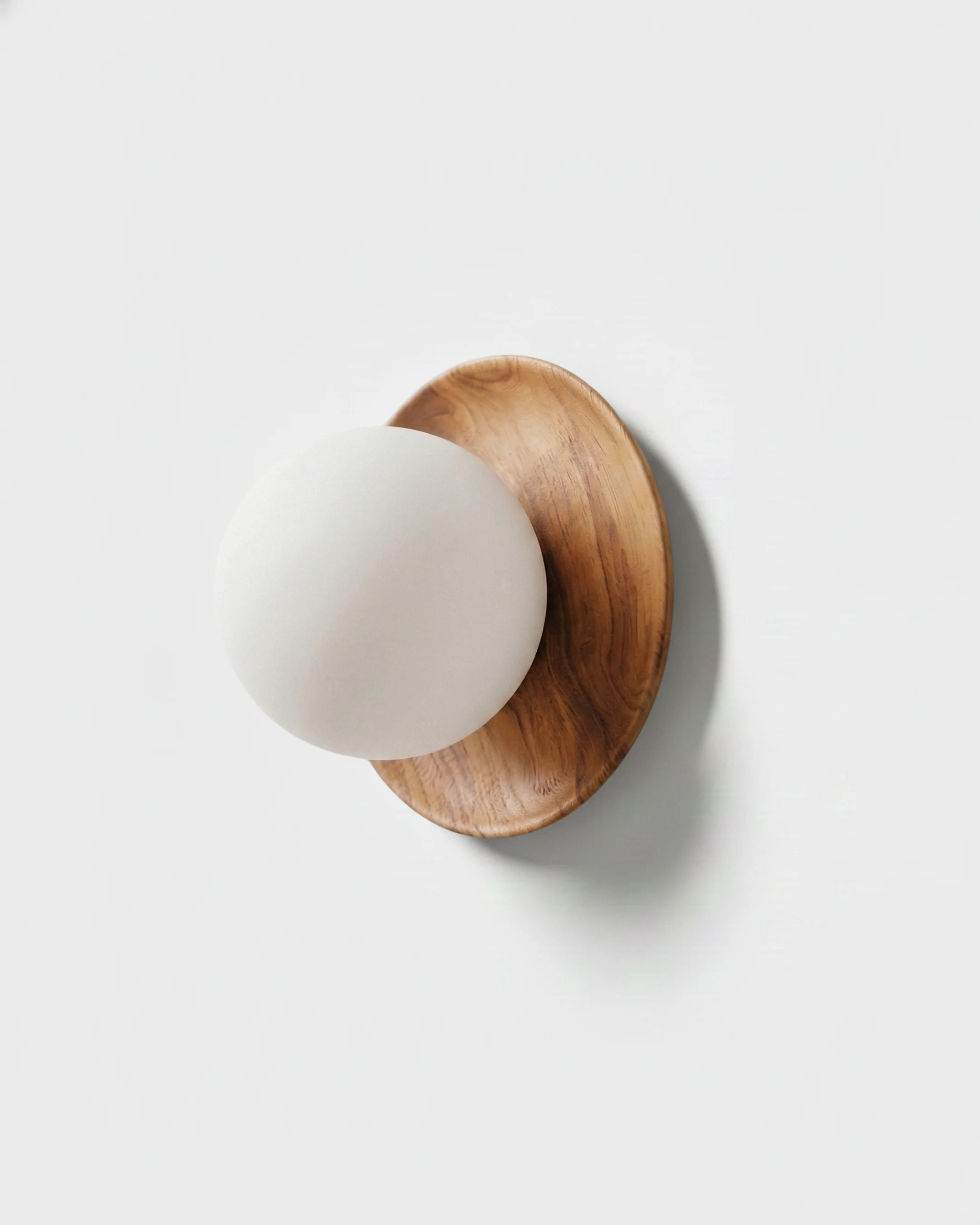 Wall Sconce Frosted Glass and Wood | Aris