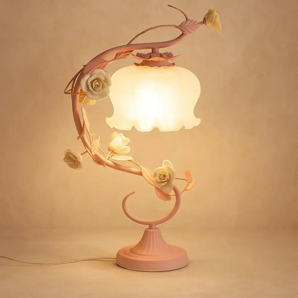 Table Lamp Glass Floral Accent | Roselux