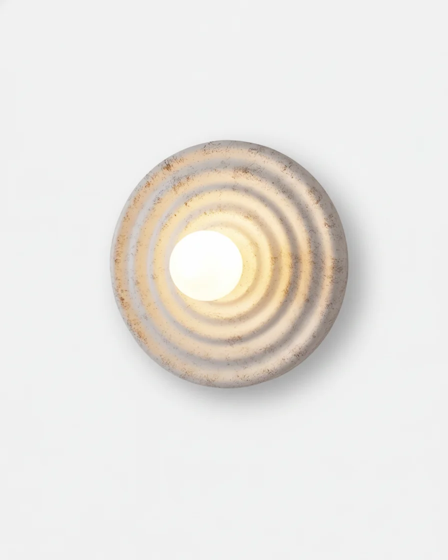 Wall Sconce Resin Textured Wave Disc | Gito