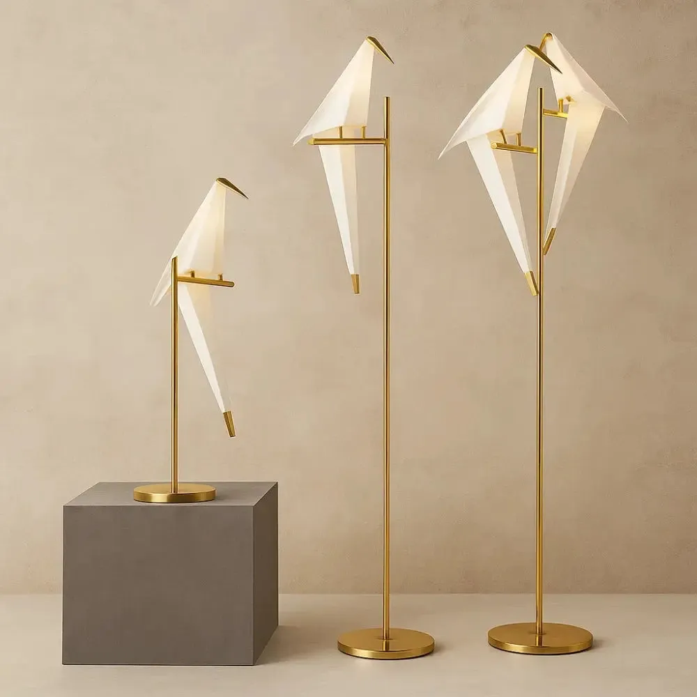 Table Lamp Brass Origami Bird