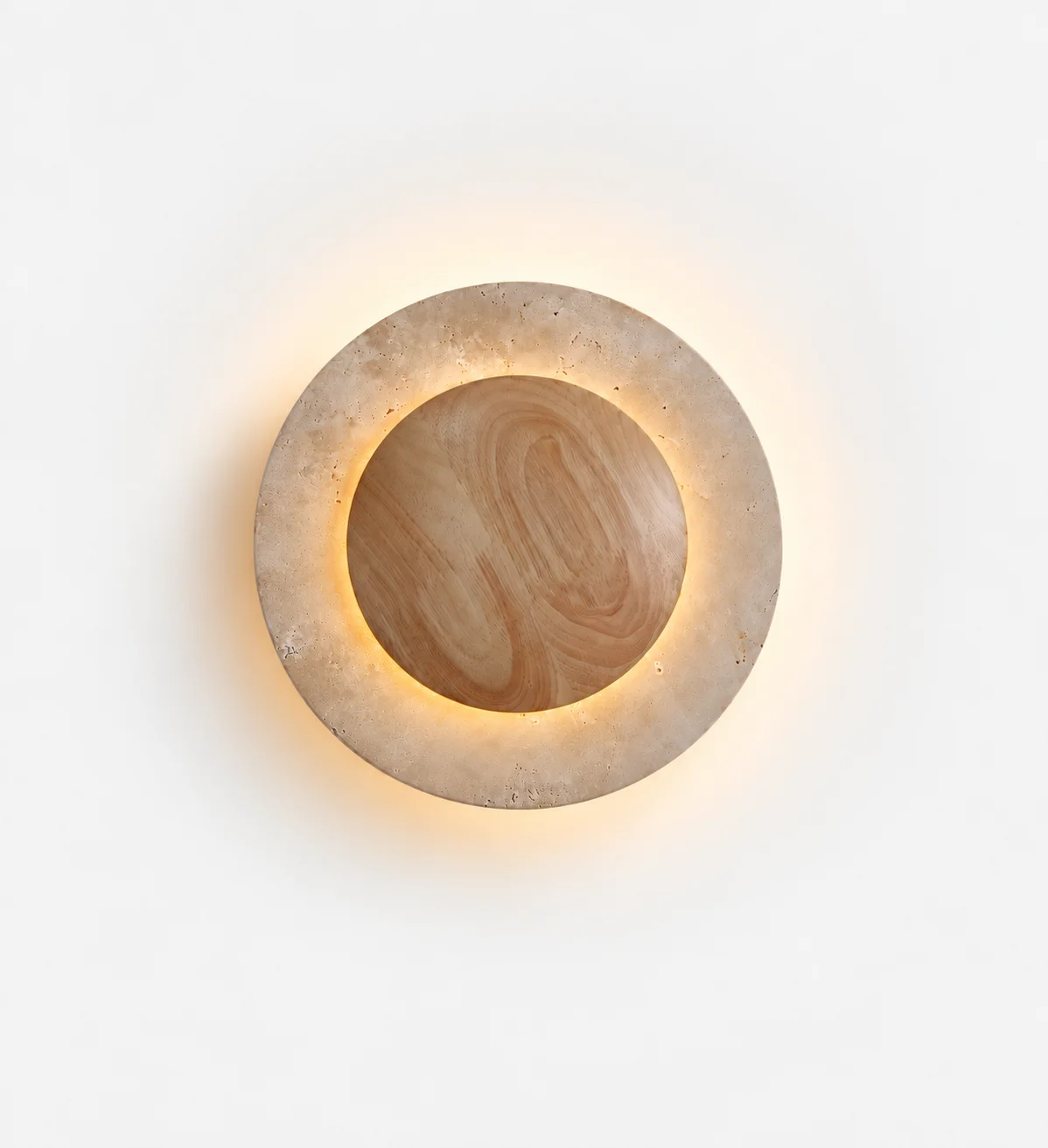 Wall Sconce Travertine and Wood | Kumi