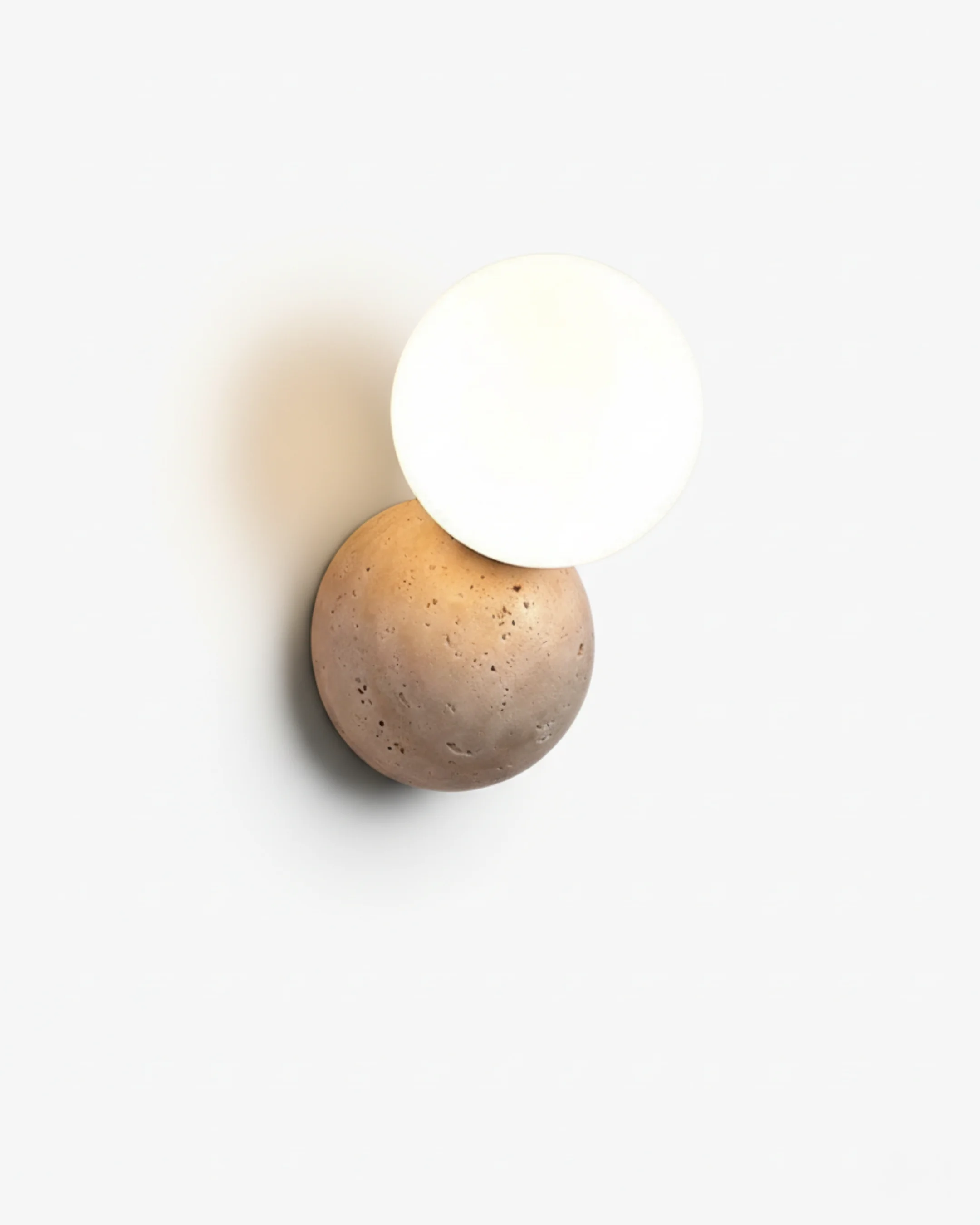 Wall Sconce Travertine and Glass Globe | Tsuki