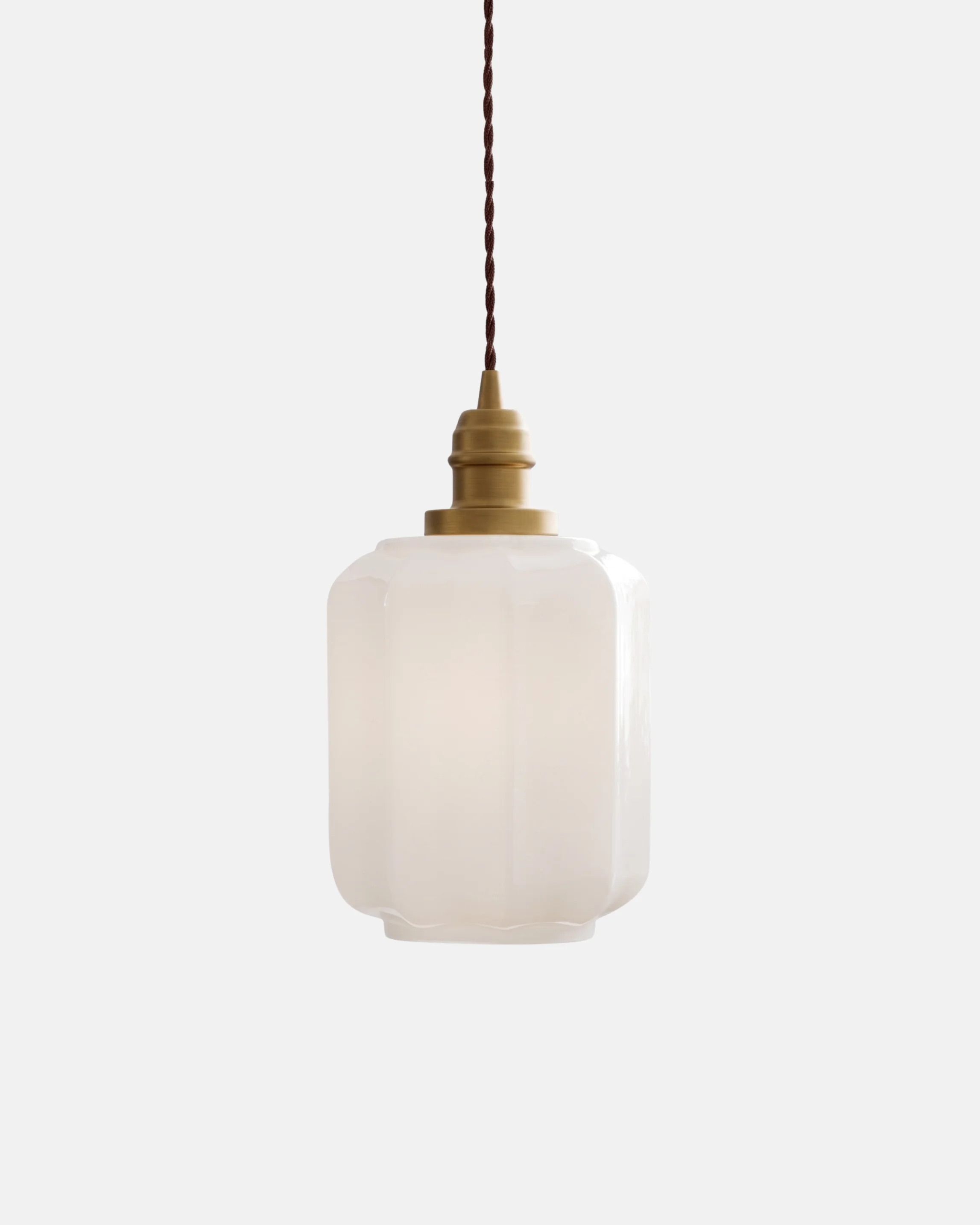 Pendant Light Ribbed Glass and Brass | Drafio