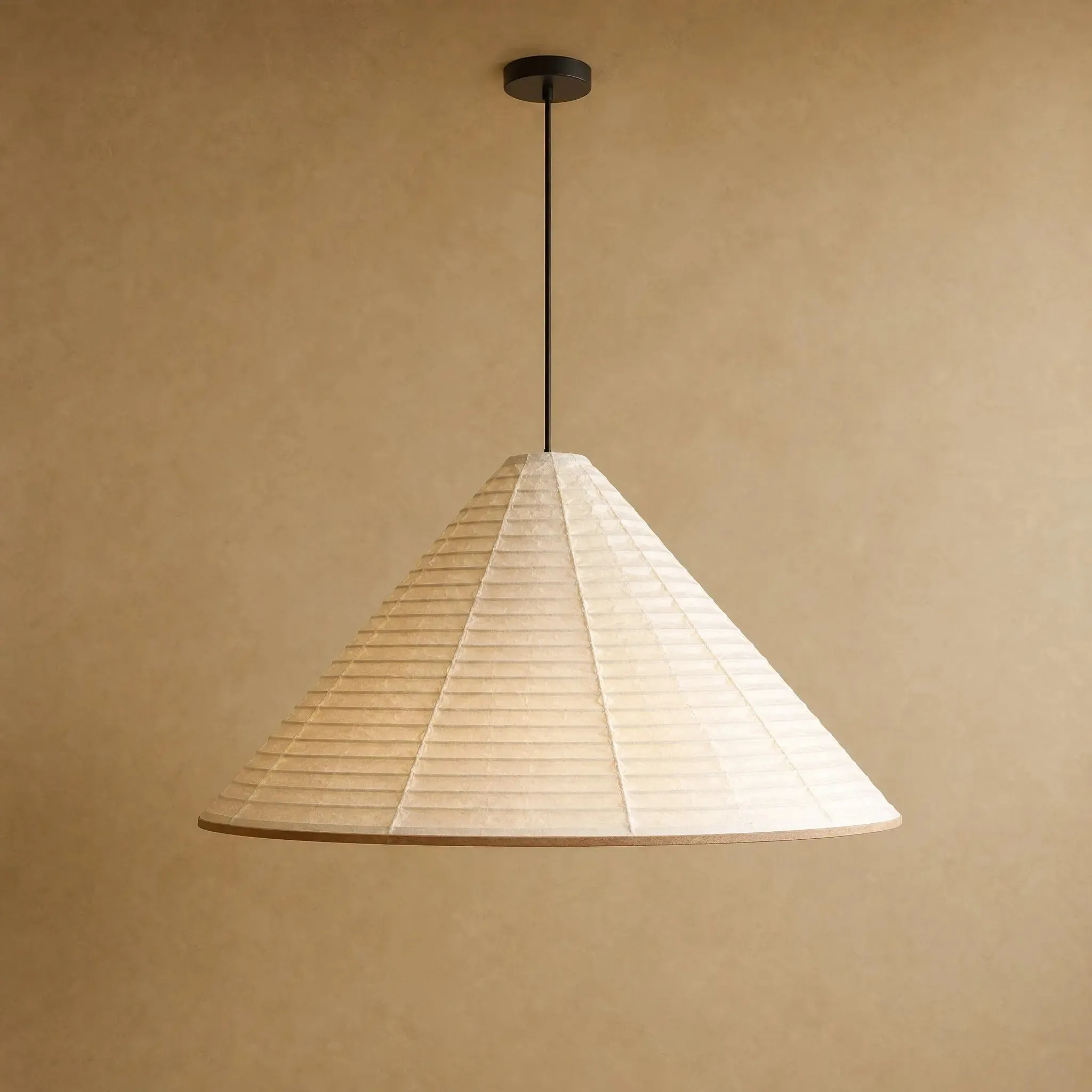 Pendant Light Pleated Rice Paper Cone | Yuméa
