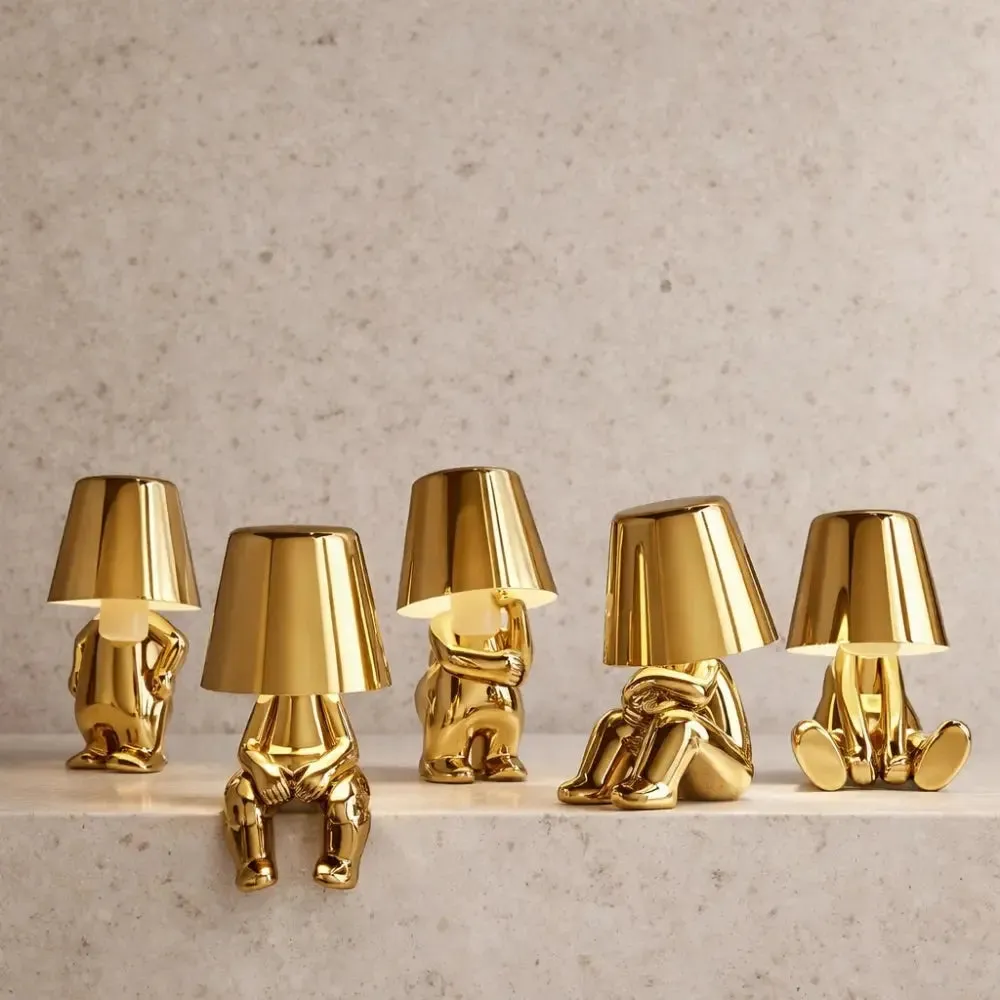 Table Lamp Aluminum Seated Figure | Monsélis