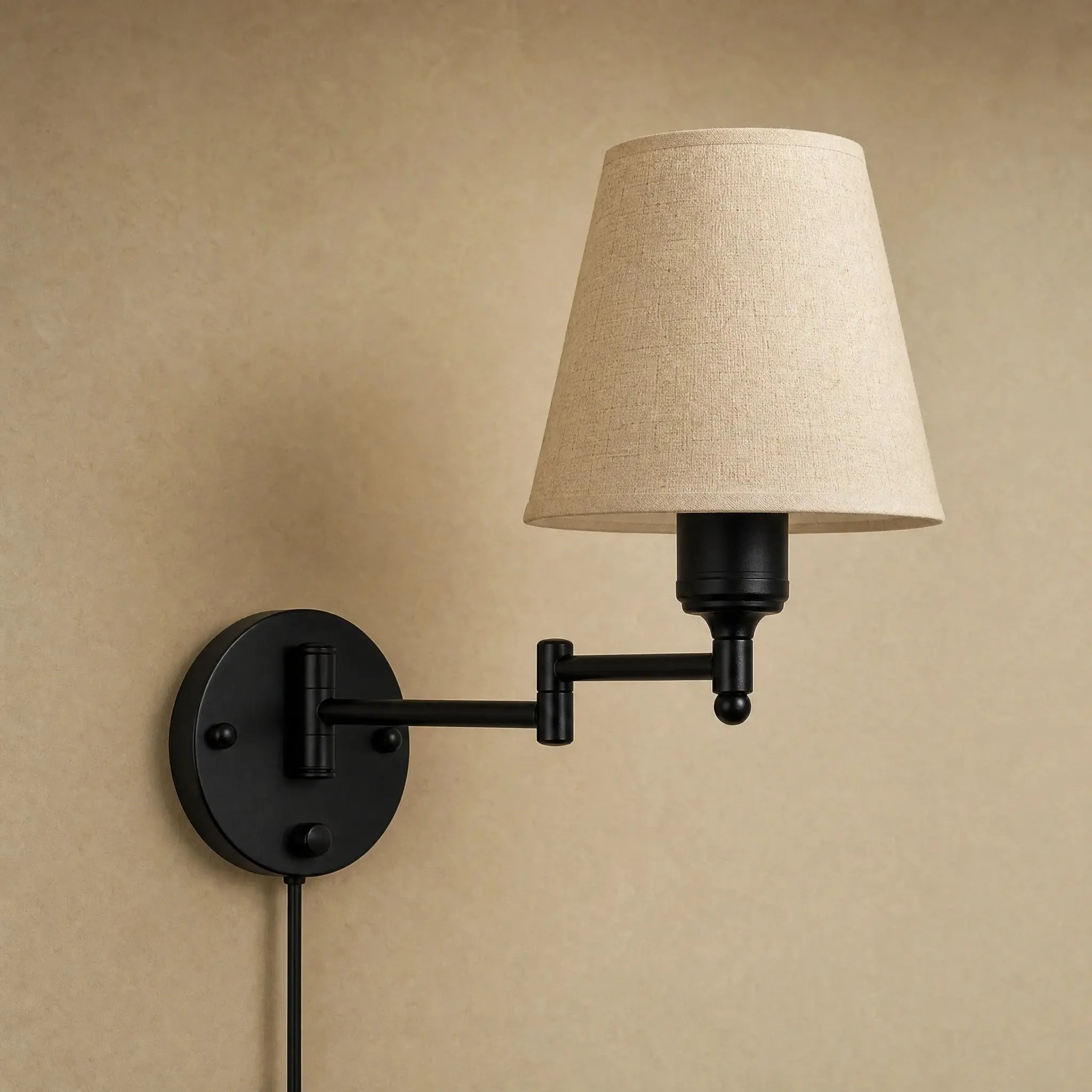 Wall Sconce Fabric Adjustable Swing Arm | Brumessa