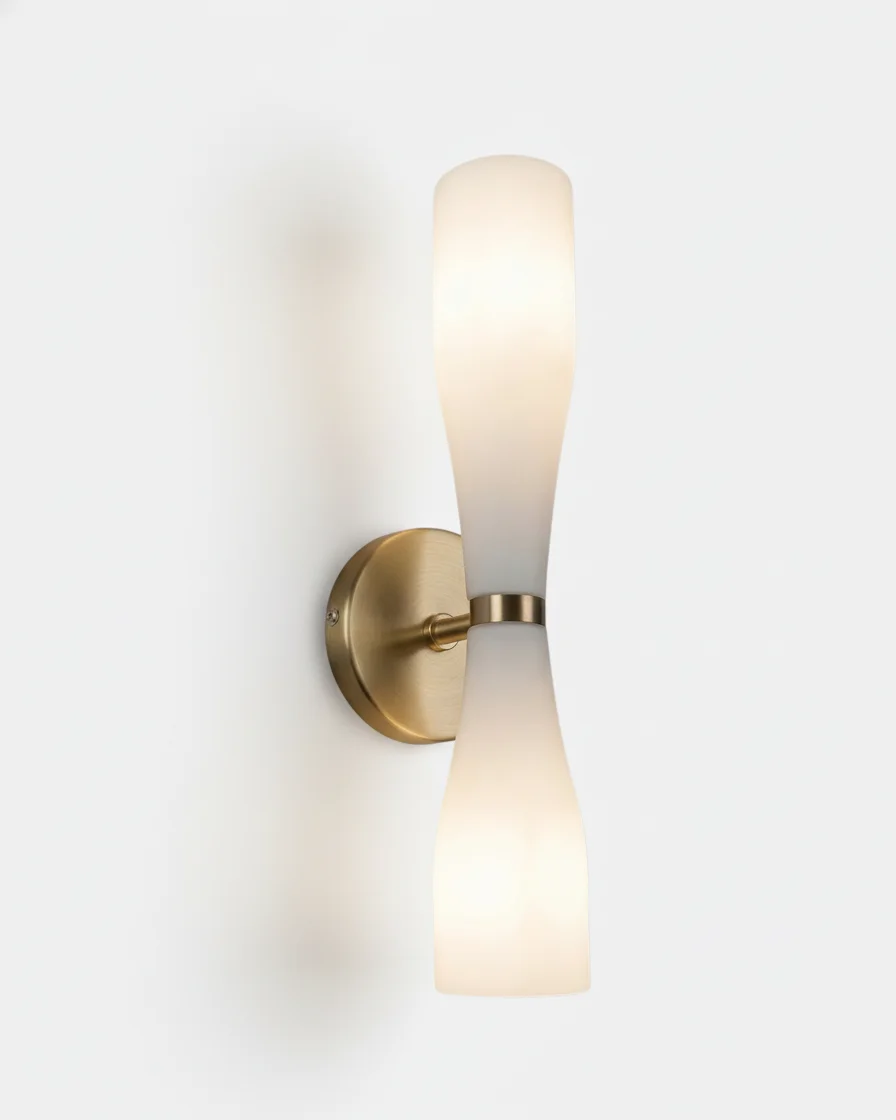 Wall Sconce Glass and Brass Hourglass | Jaro