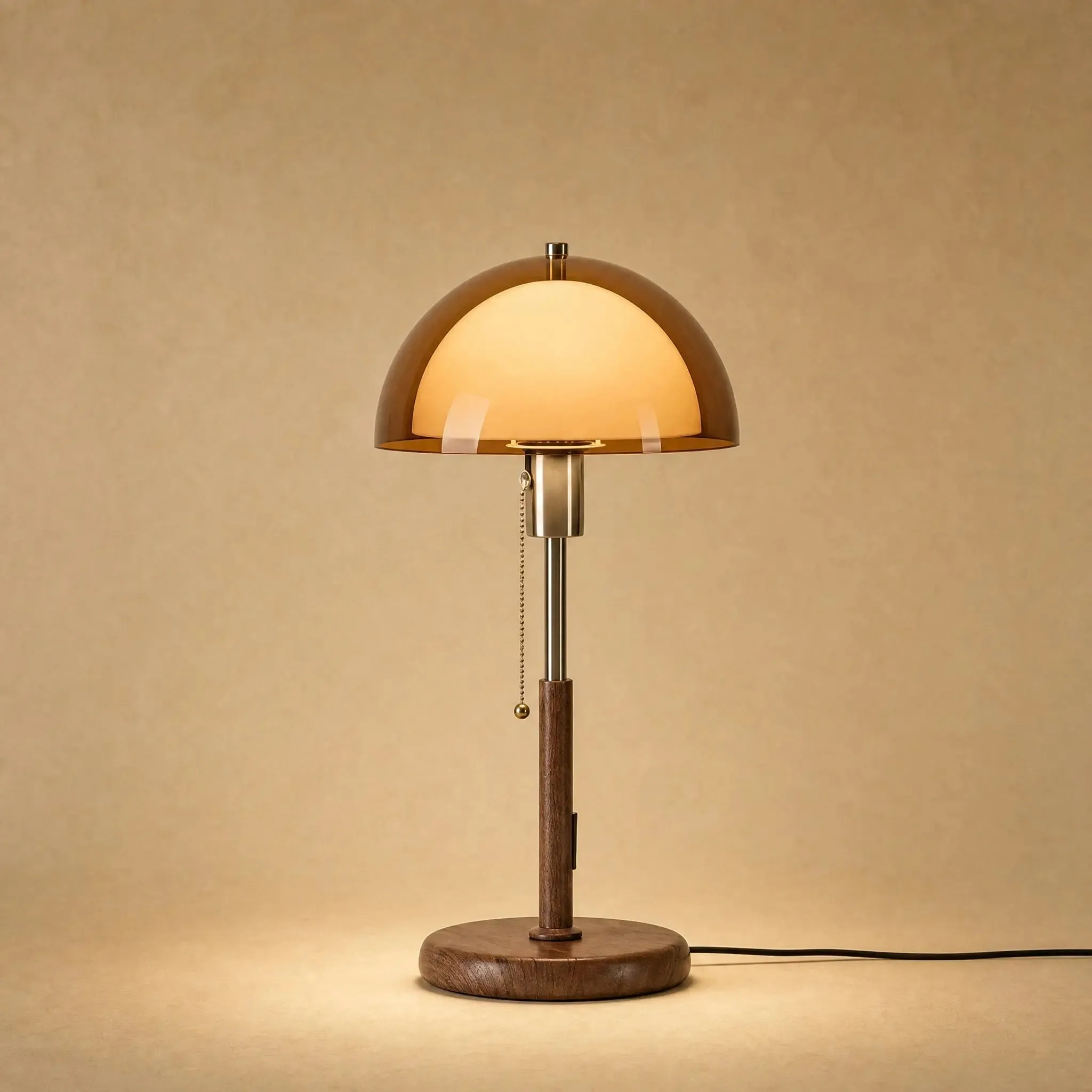 Table Lamp with Amber Dome Shade | Danvira