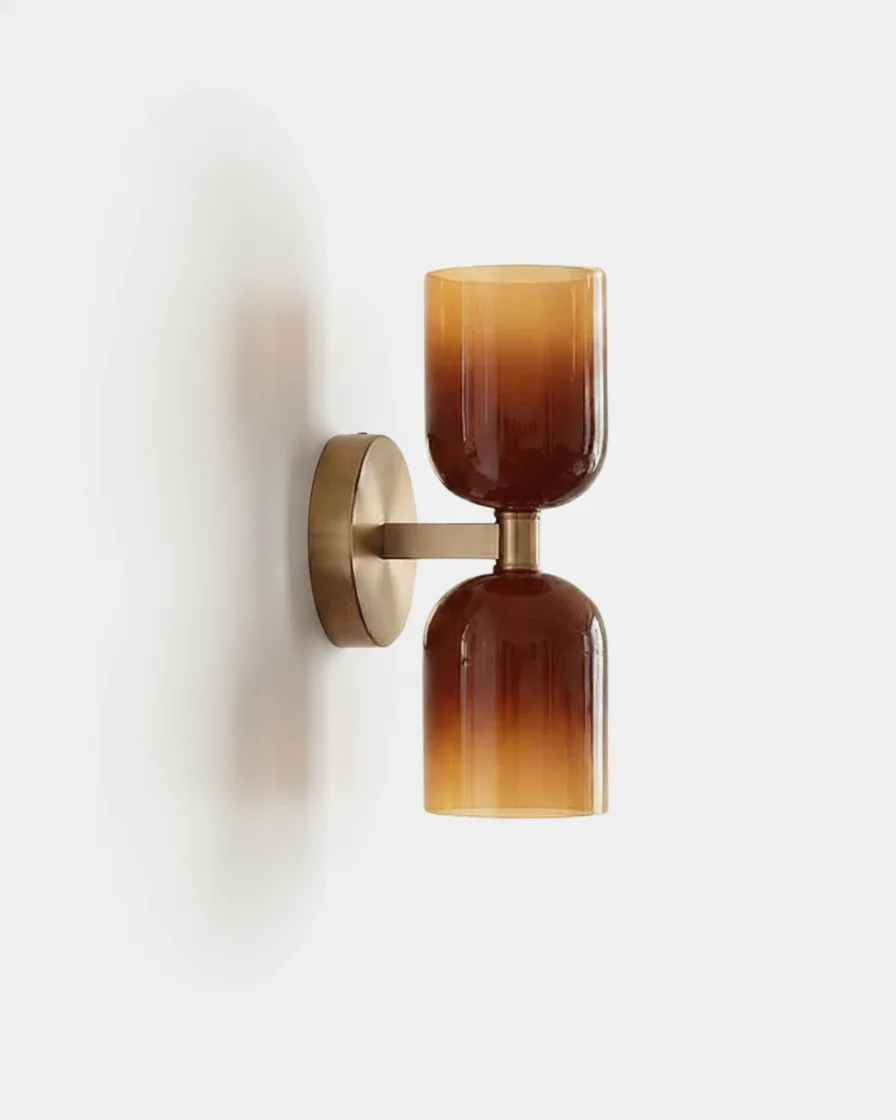 Wall Sconce Textured Caramel Glass | Galo