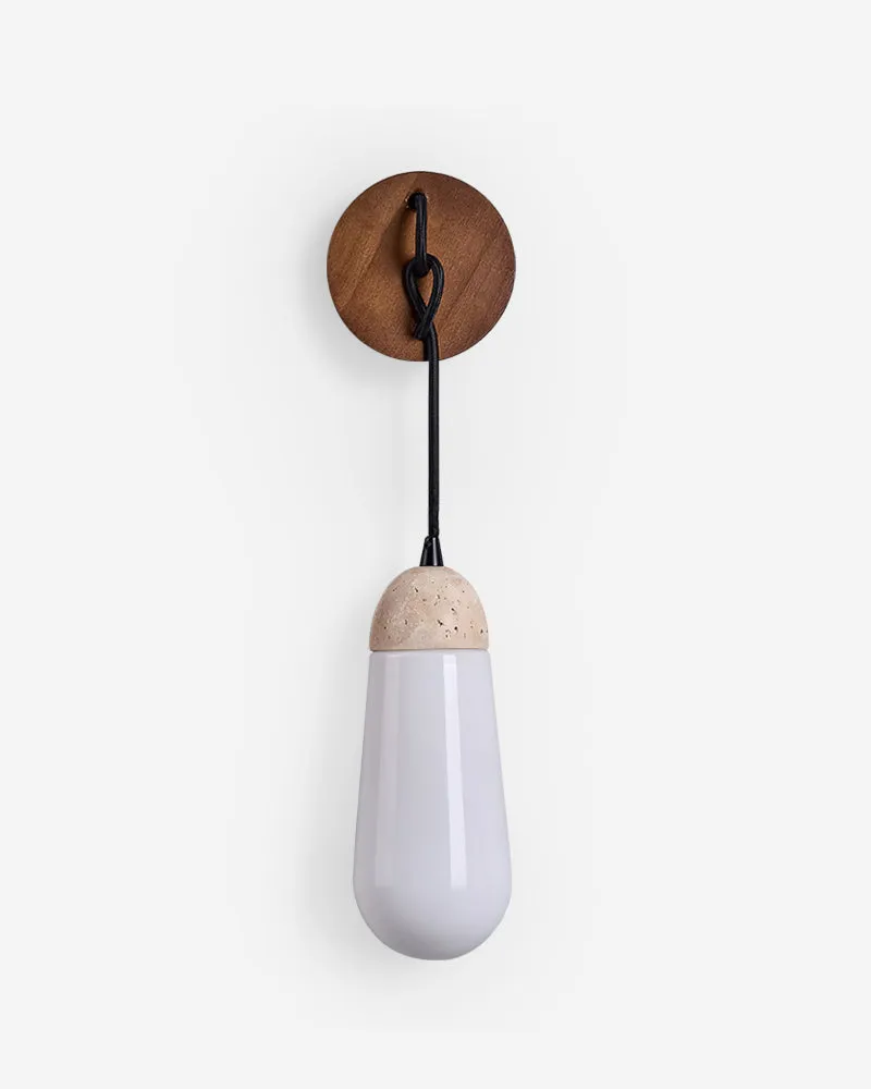 Wall Sconce in Travertine and Walnut | Vito