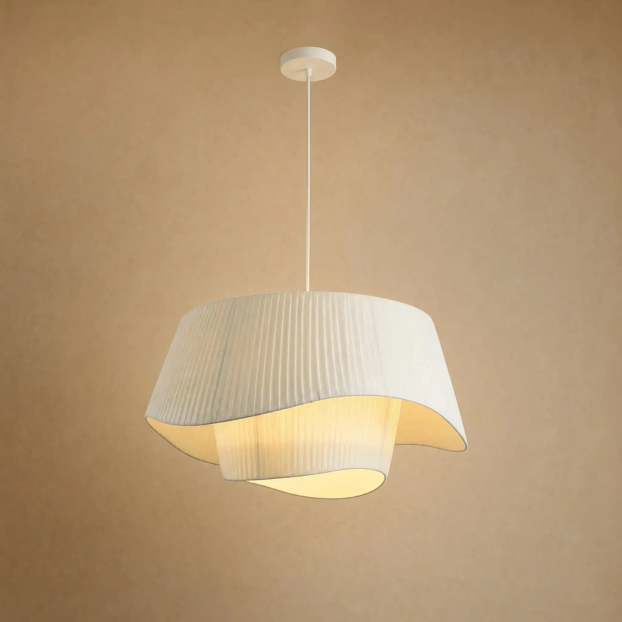 Pendant Light Pleated Linen Veil | Naldéa
