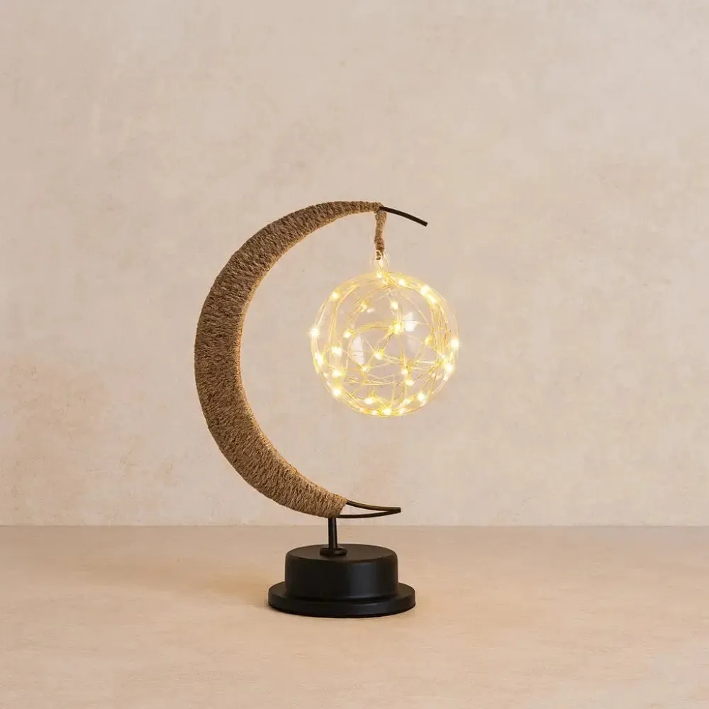 Table Lamp Glass Crescent Moon | Célyna