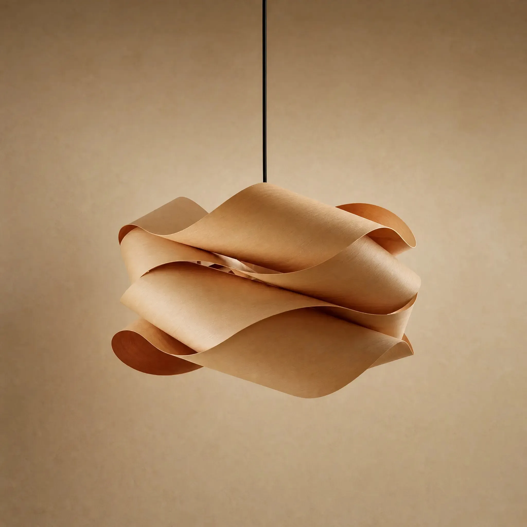 Pendant Light Wood Ribbon Cloud | Kumoya