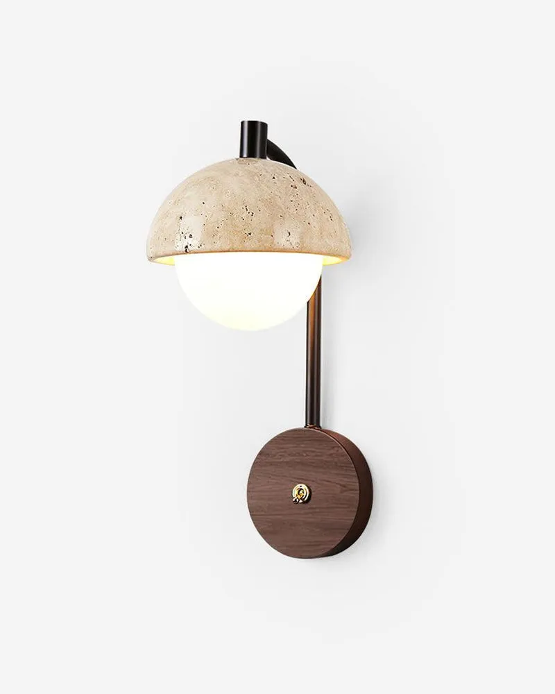 Wall Sconce Travertine and Walnut Wood | Iva