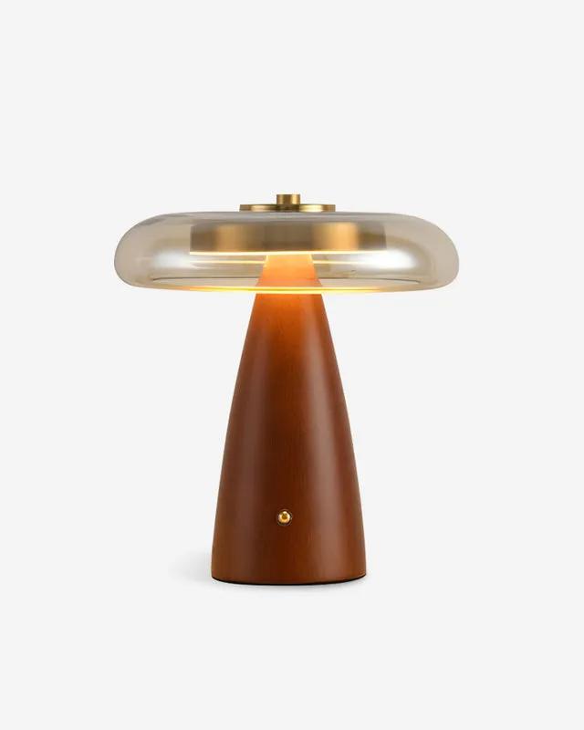 Table Lamp Ribbed Glass and Wood | Nalu
