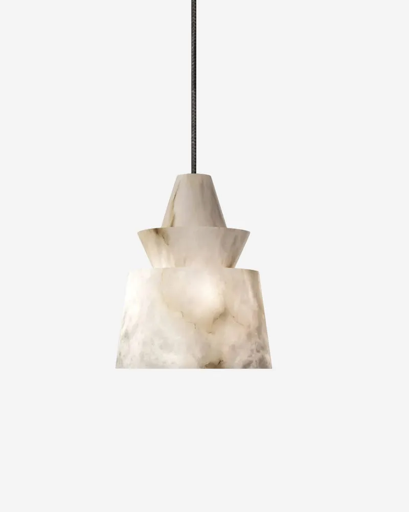 Pendant Light Alabaster Stepped Cylinder | Nila