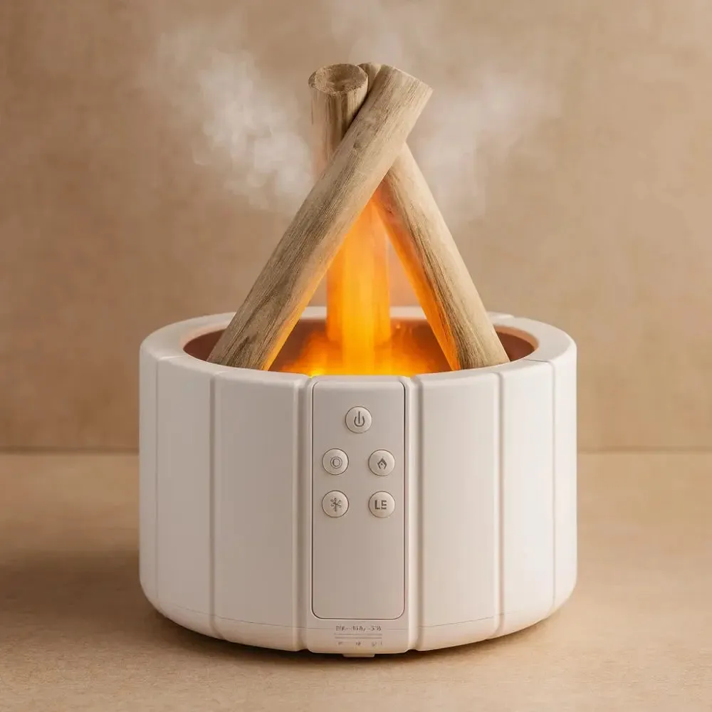 Table Lamp with Misty Flame Effect | Pyrelia