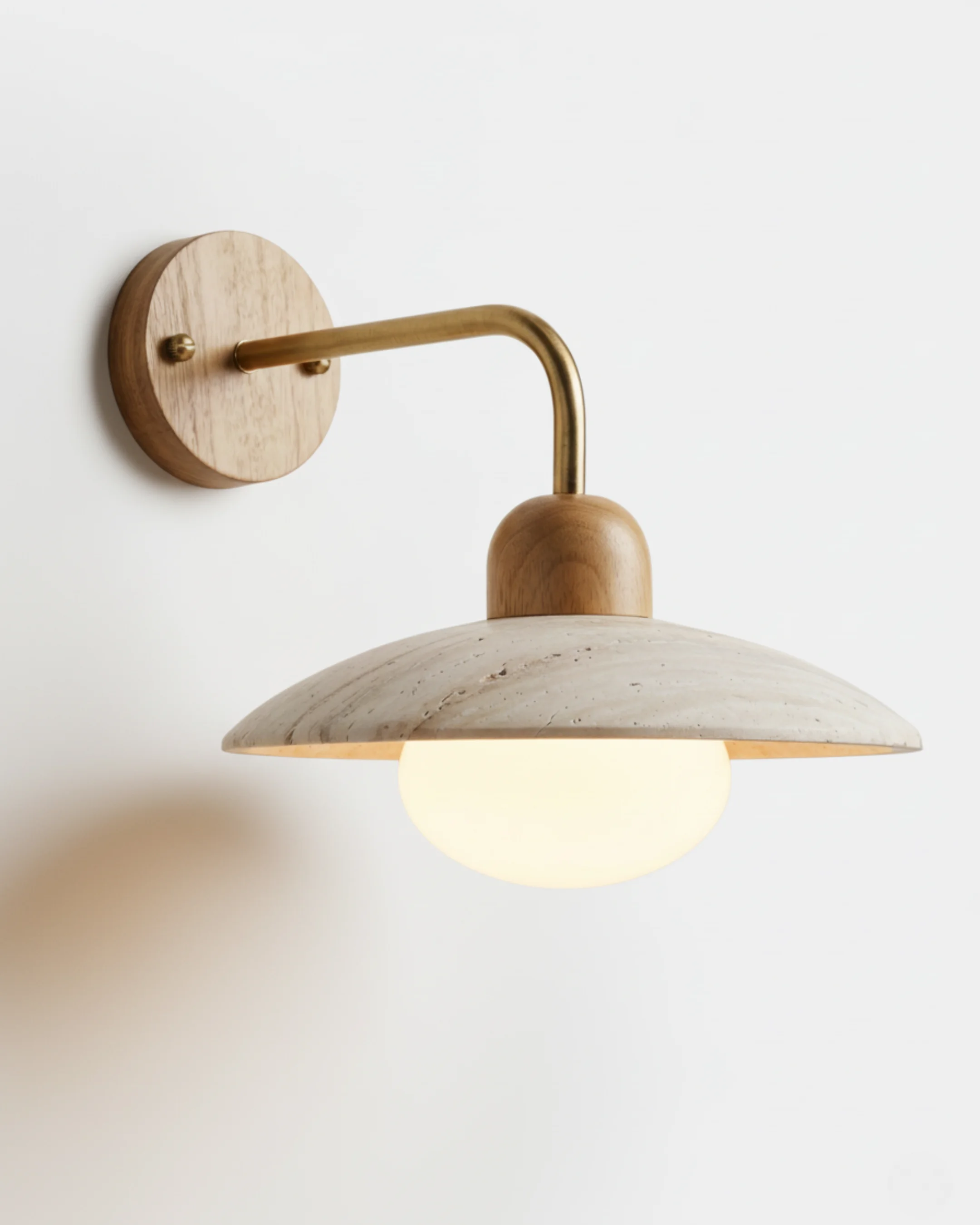 Wall Sconce Travertine and Wood | Meli