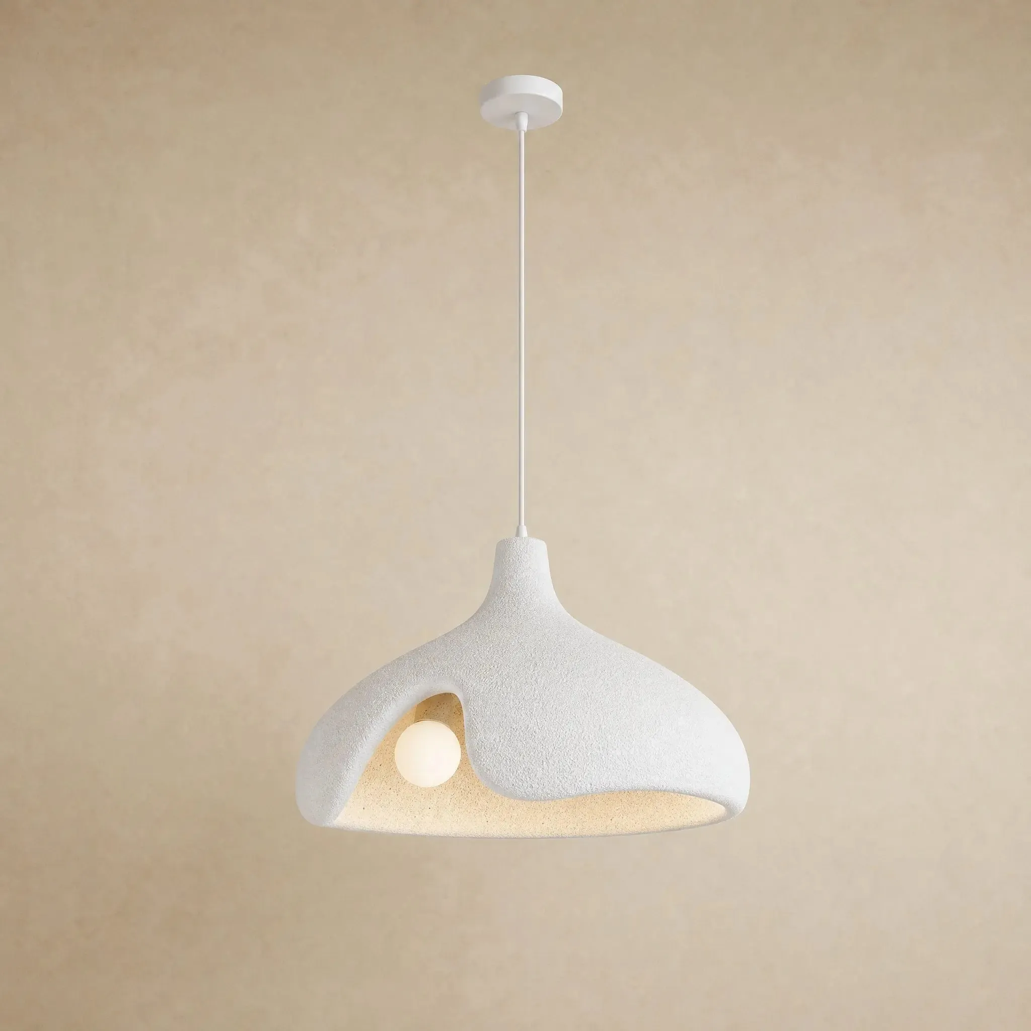 Pendant Light Sandblasted Stone Pebble | Kanura
