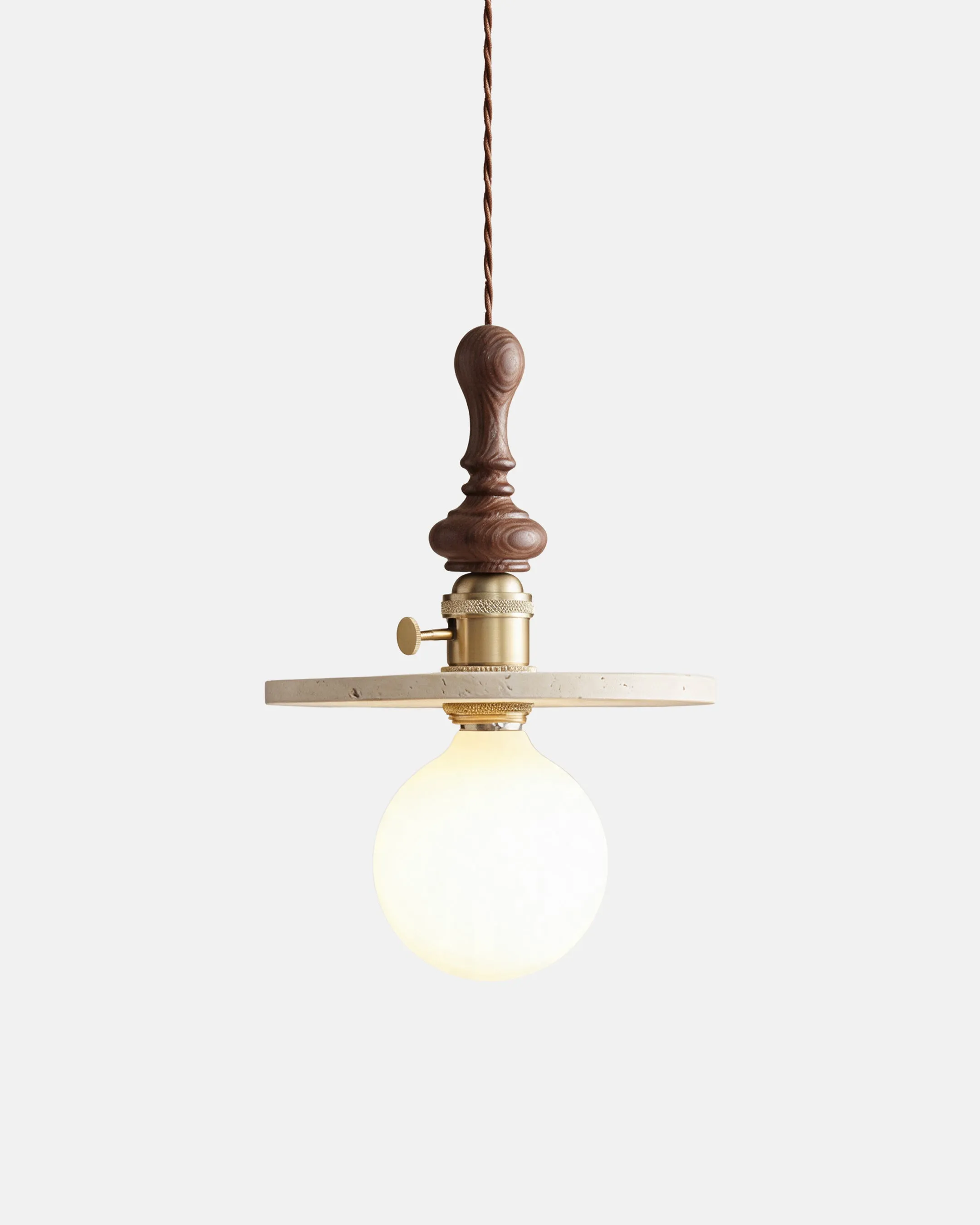 Pendant Light Travertine and Brass | Gera