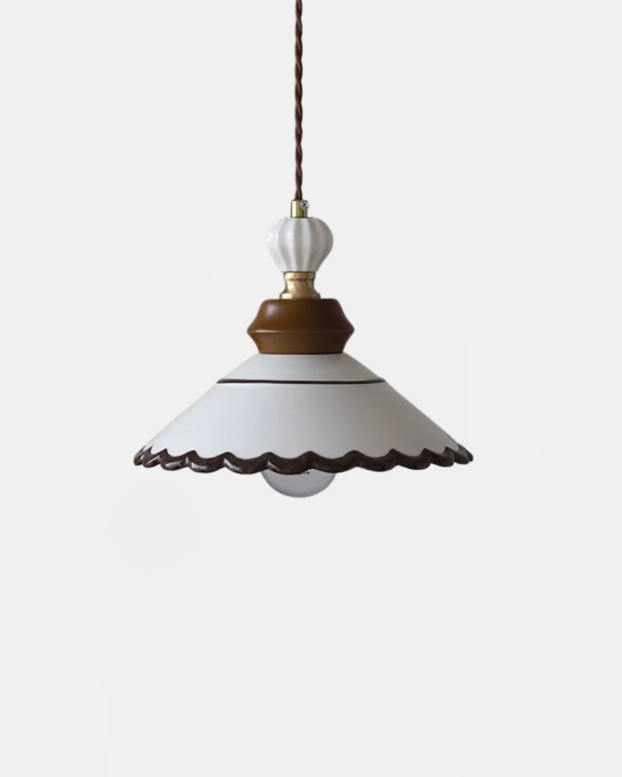Pendant Light Ceramic Scalloped Shade | Sliko