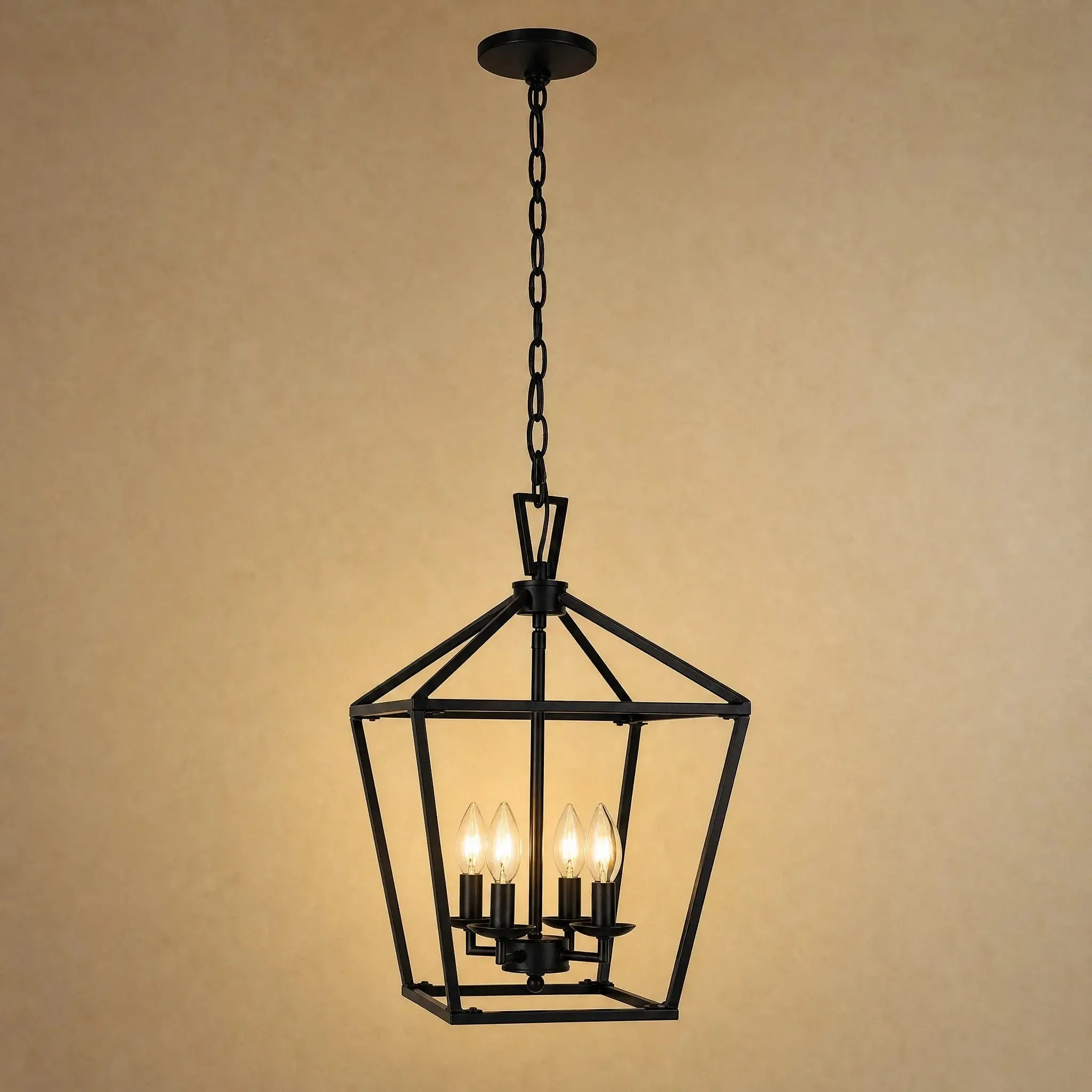 Pendant Light Metal Cage Lantern | Serlino