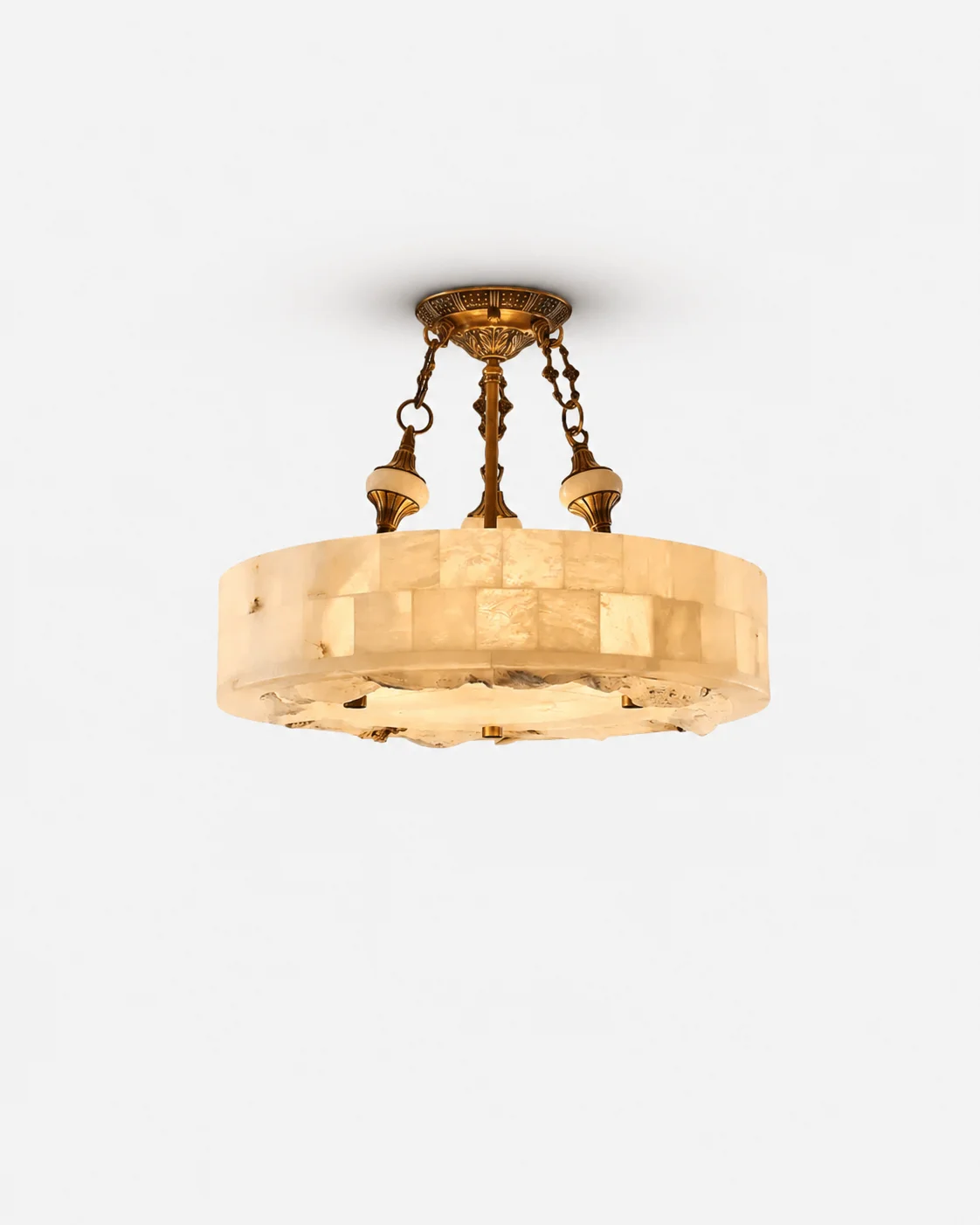 Pendant Light Alabaster and Brass | Fete