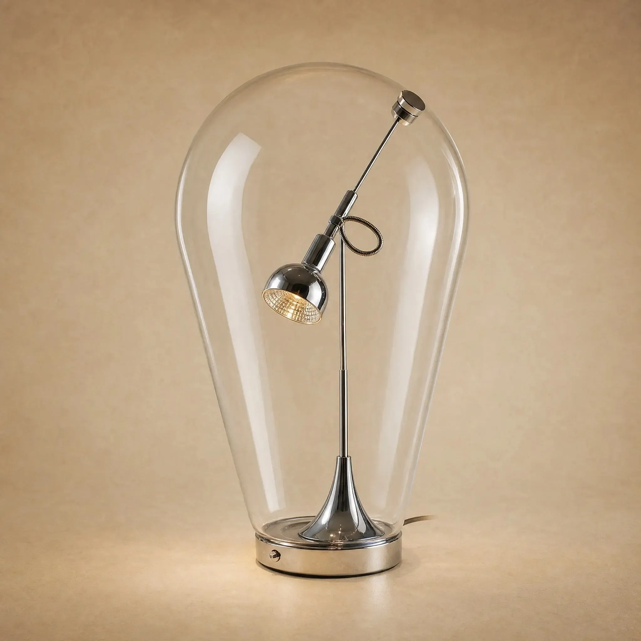 Table Lamp Glass Bell Jar with Spotlight | Vitrano