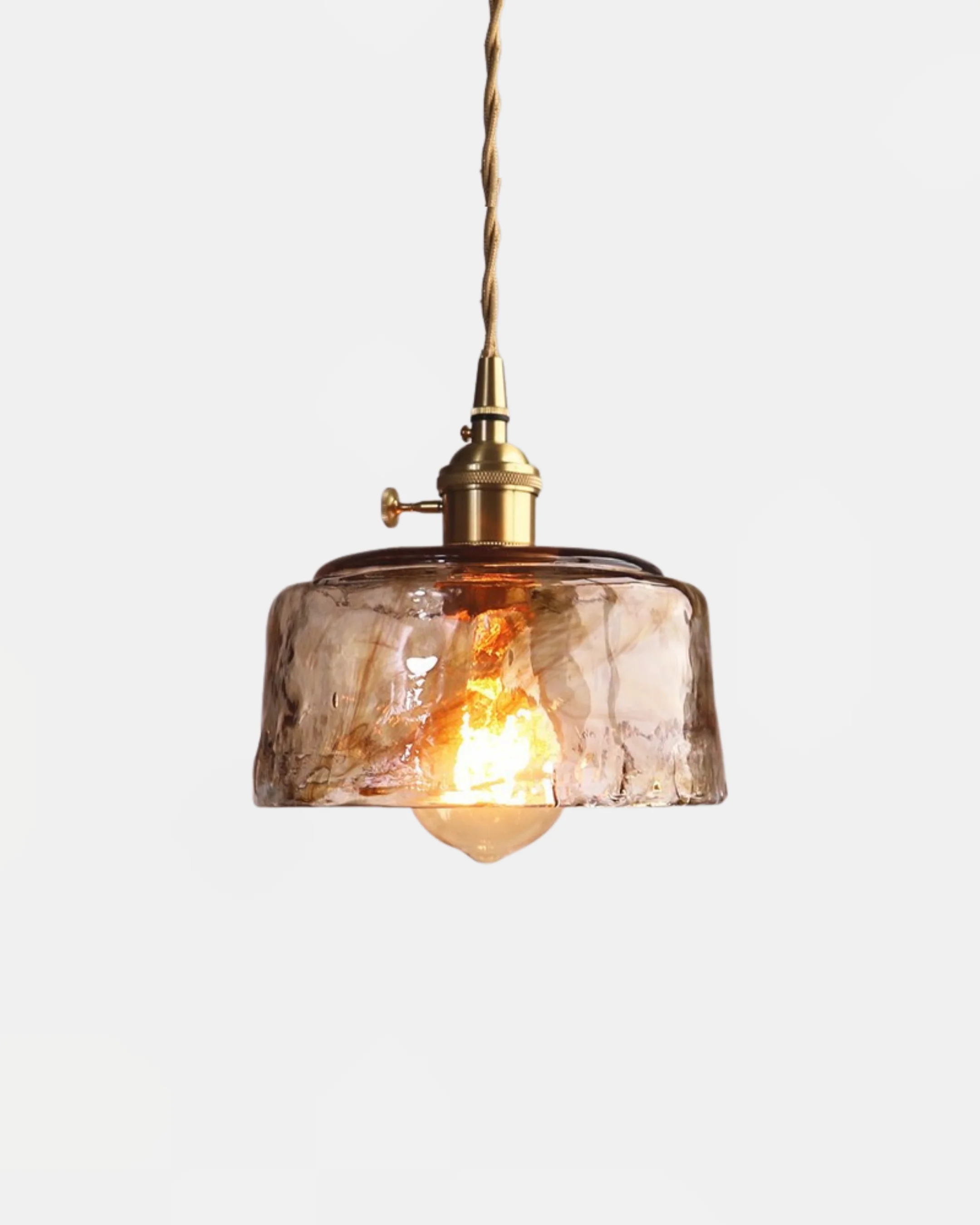 Pendant Light Amber Textured Glass | Dourid