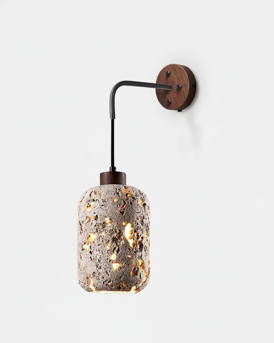Wall Sconce Travertine and Walnut | Miri